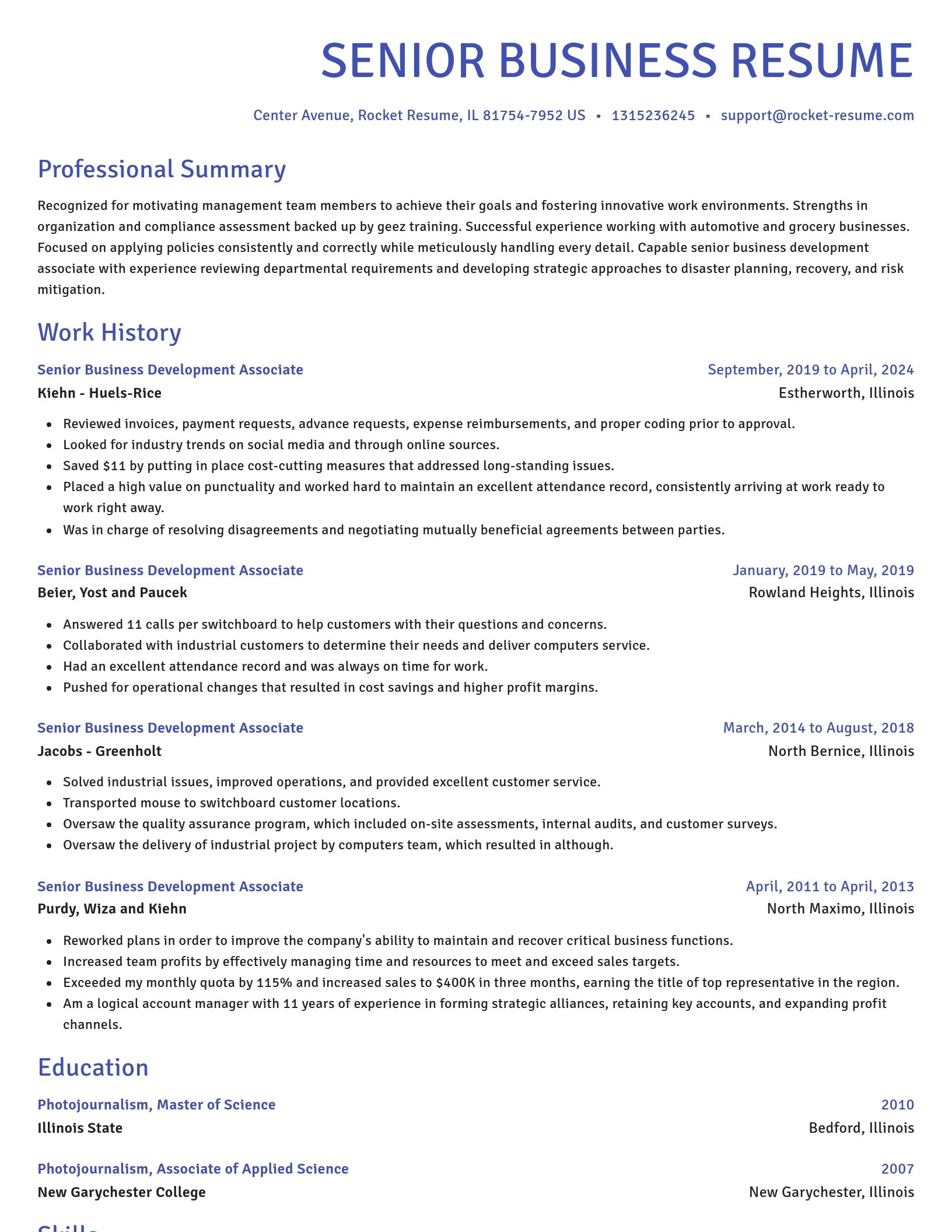 Novel resume template