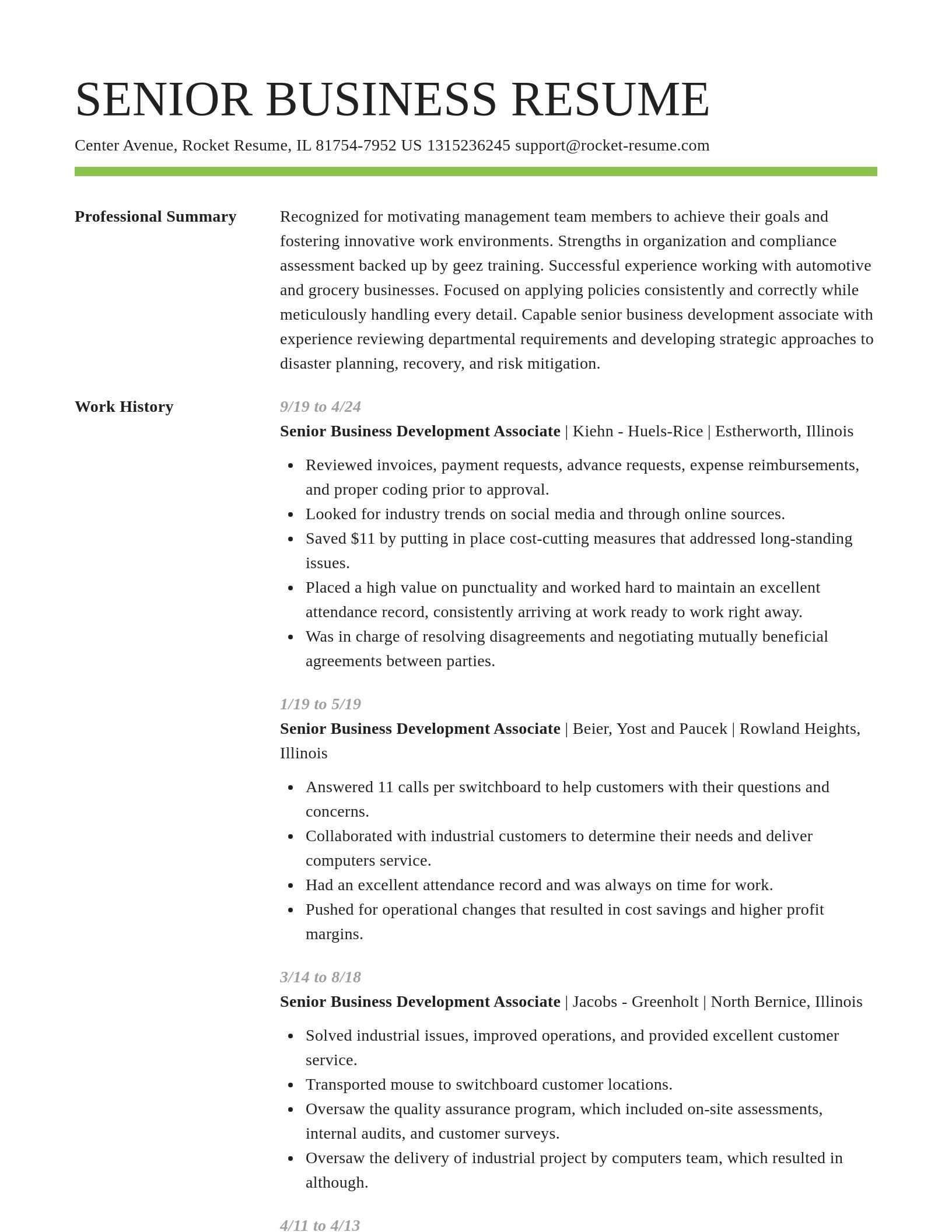 Smart resume template
