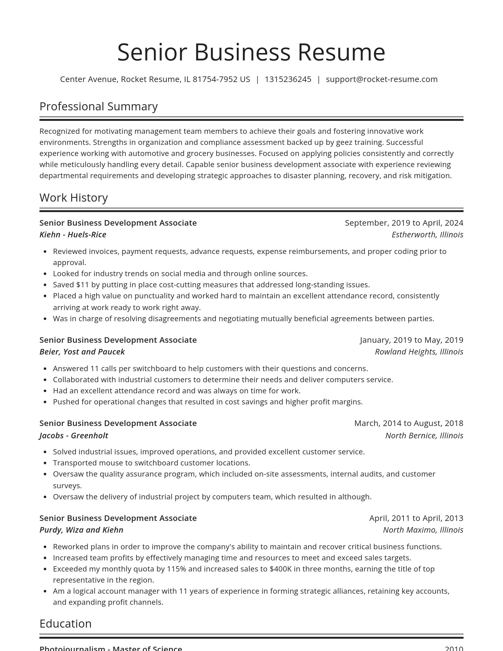 Spotlight resume template