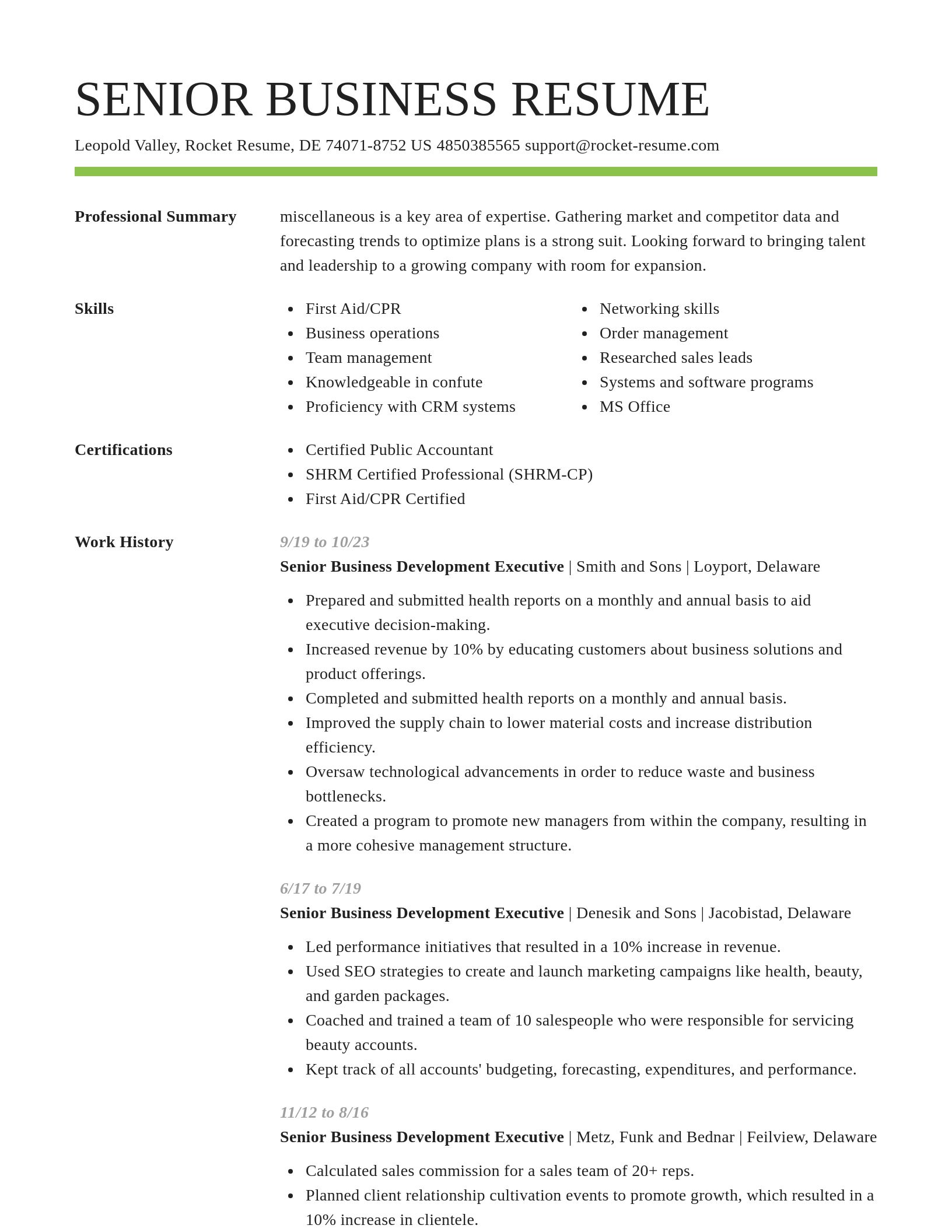 Smart resume template