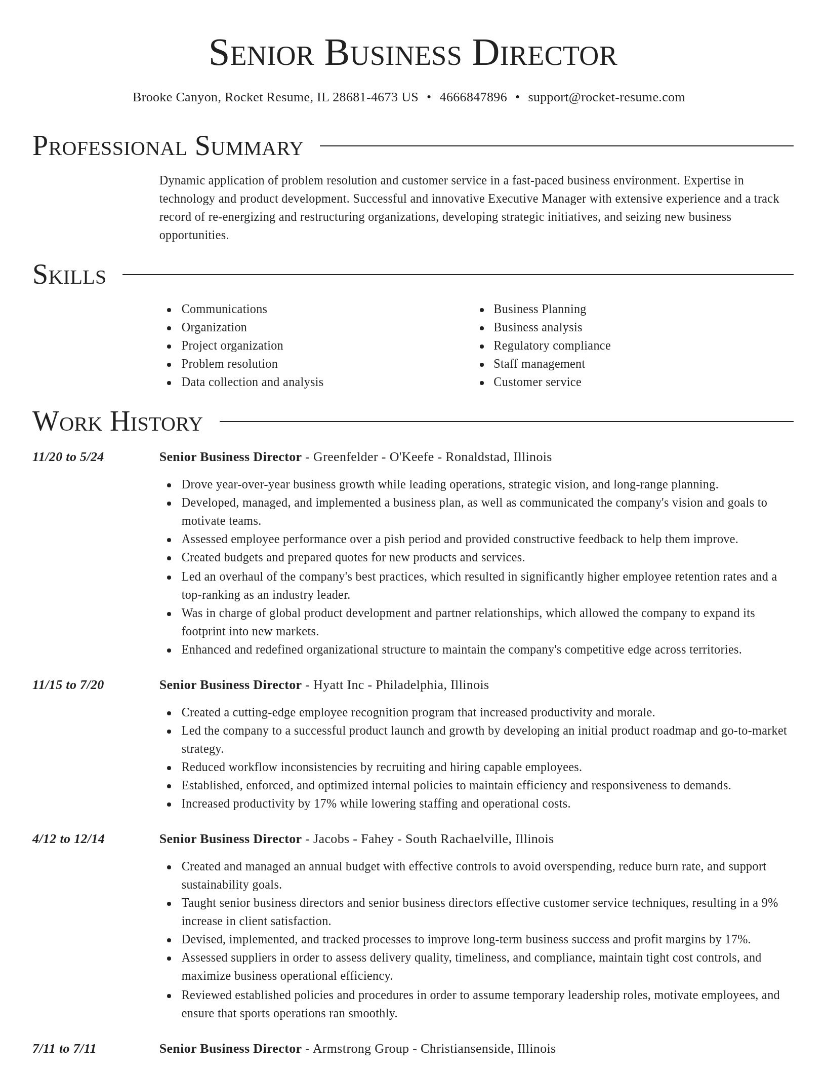 Director resume template