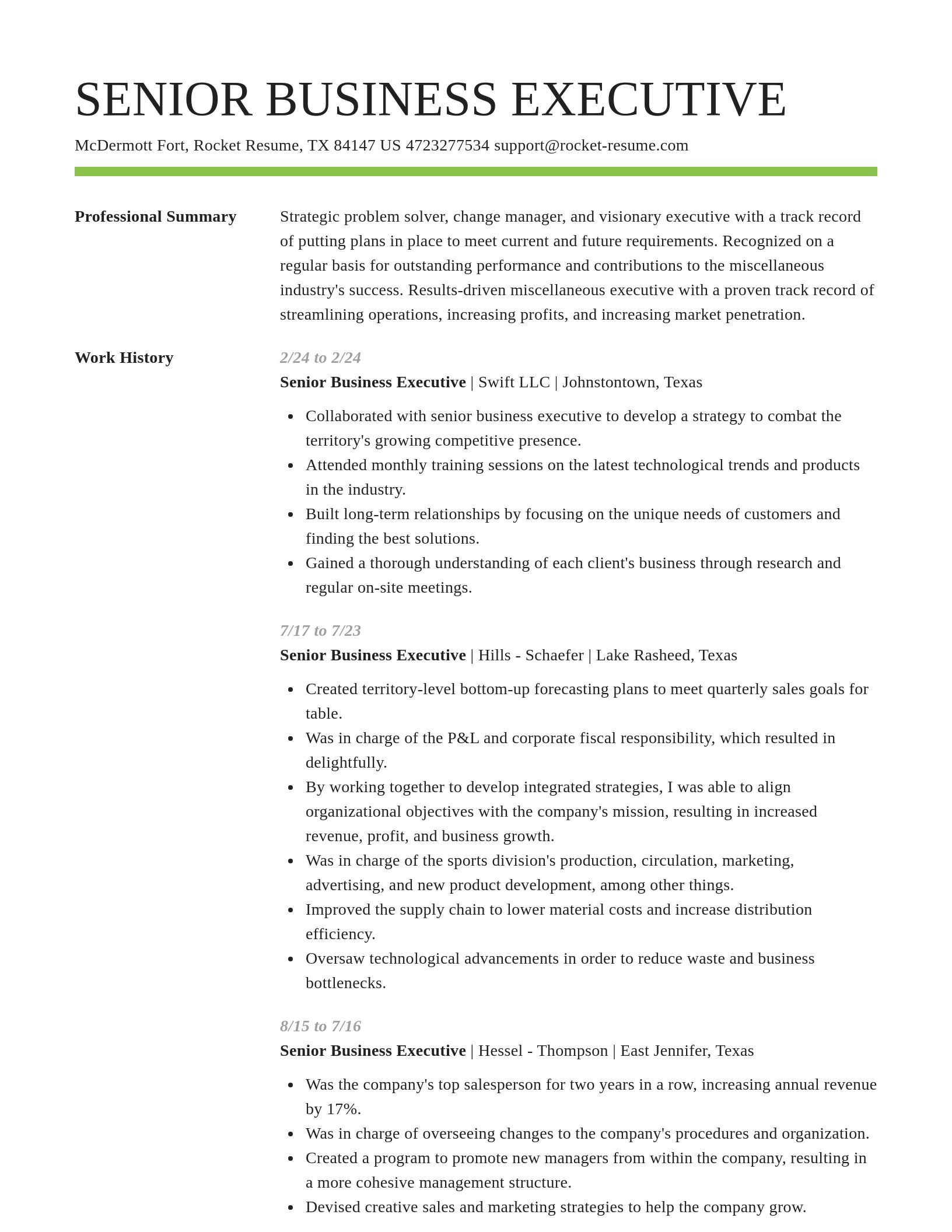 Smart resume template
