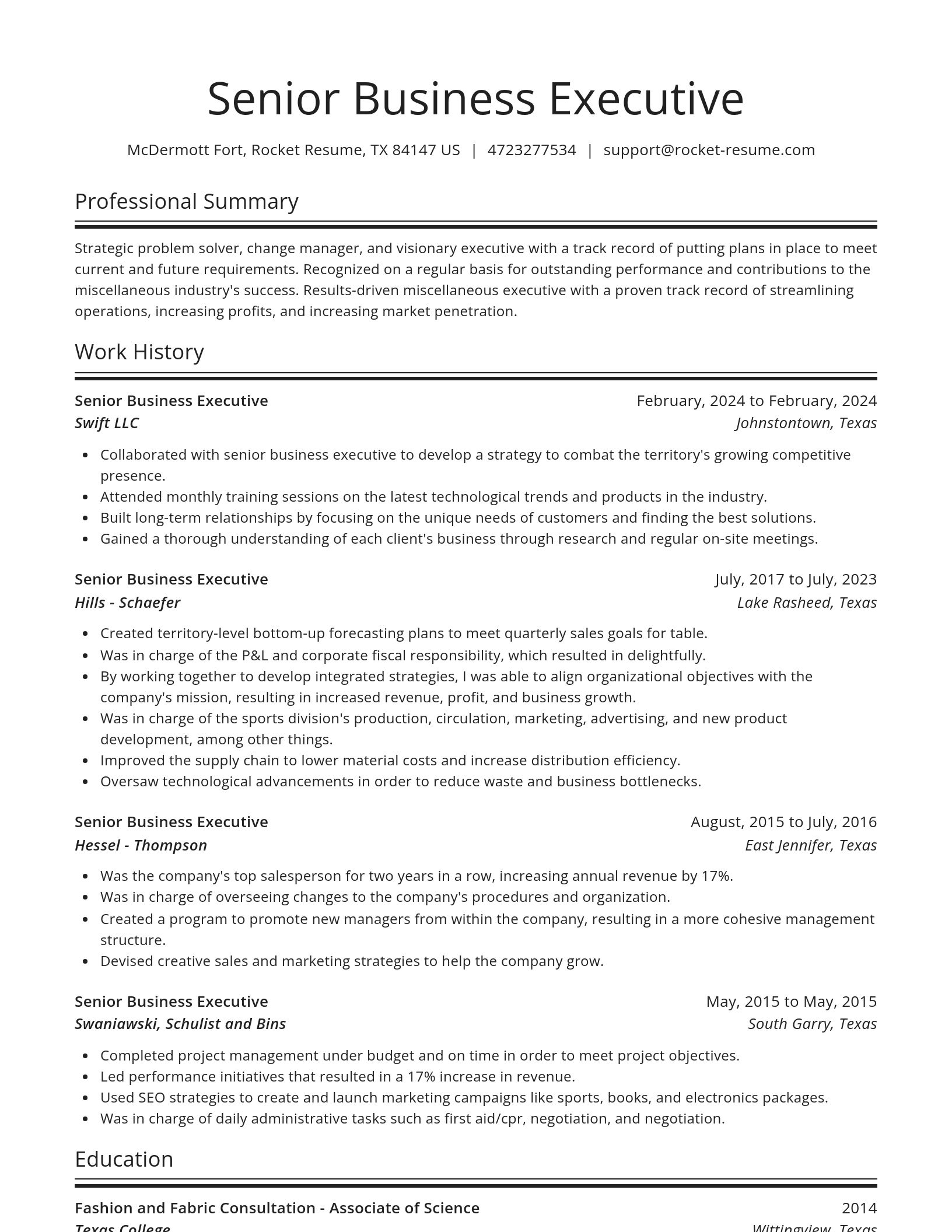 Spotlight resume template