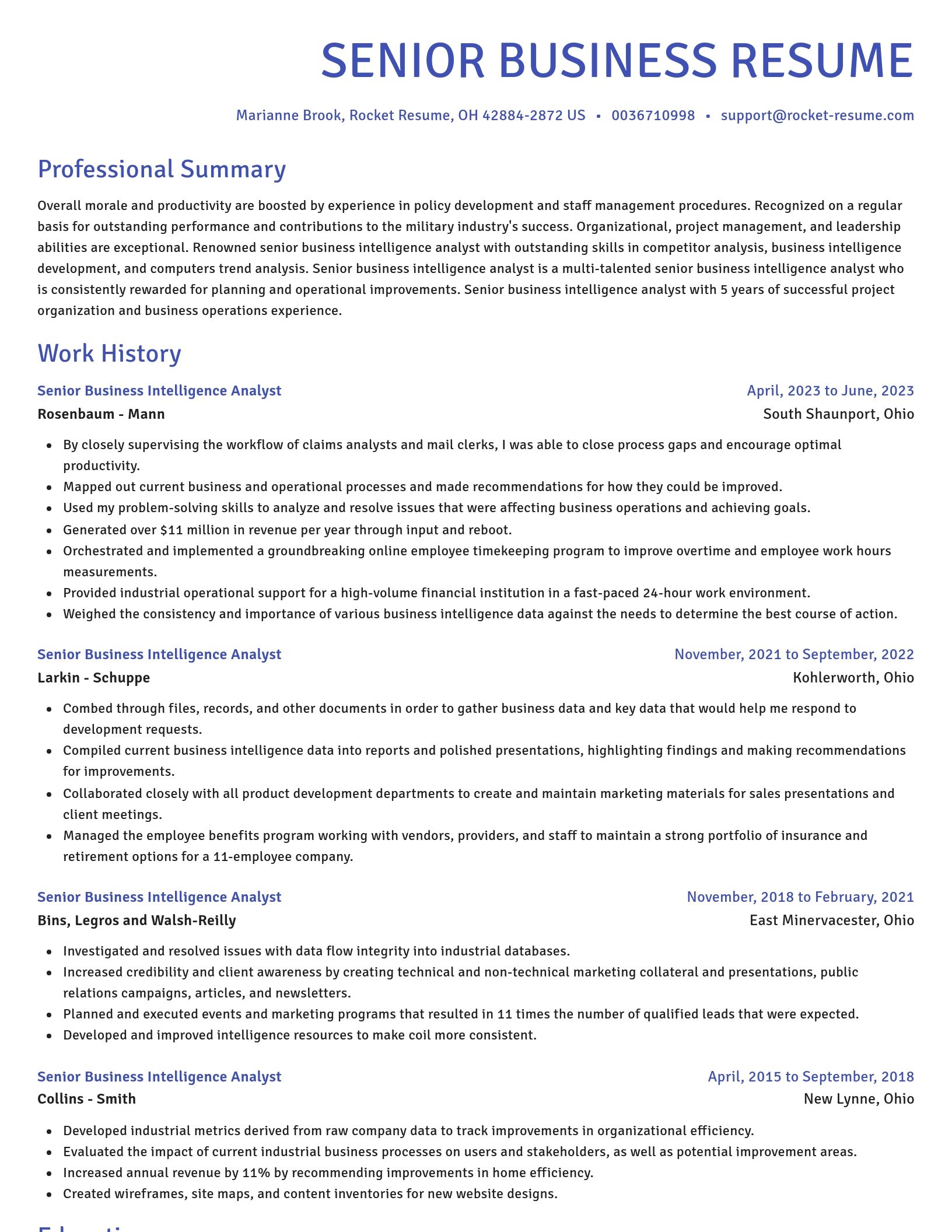 Novel resume template