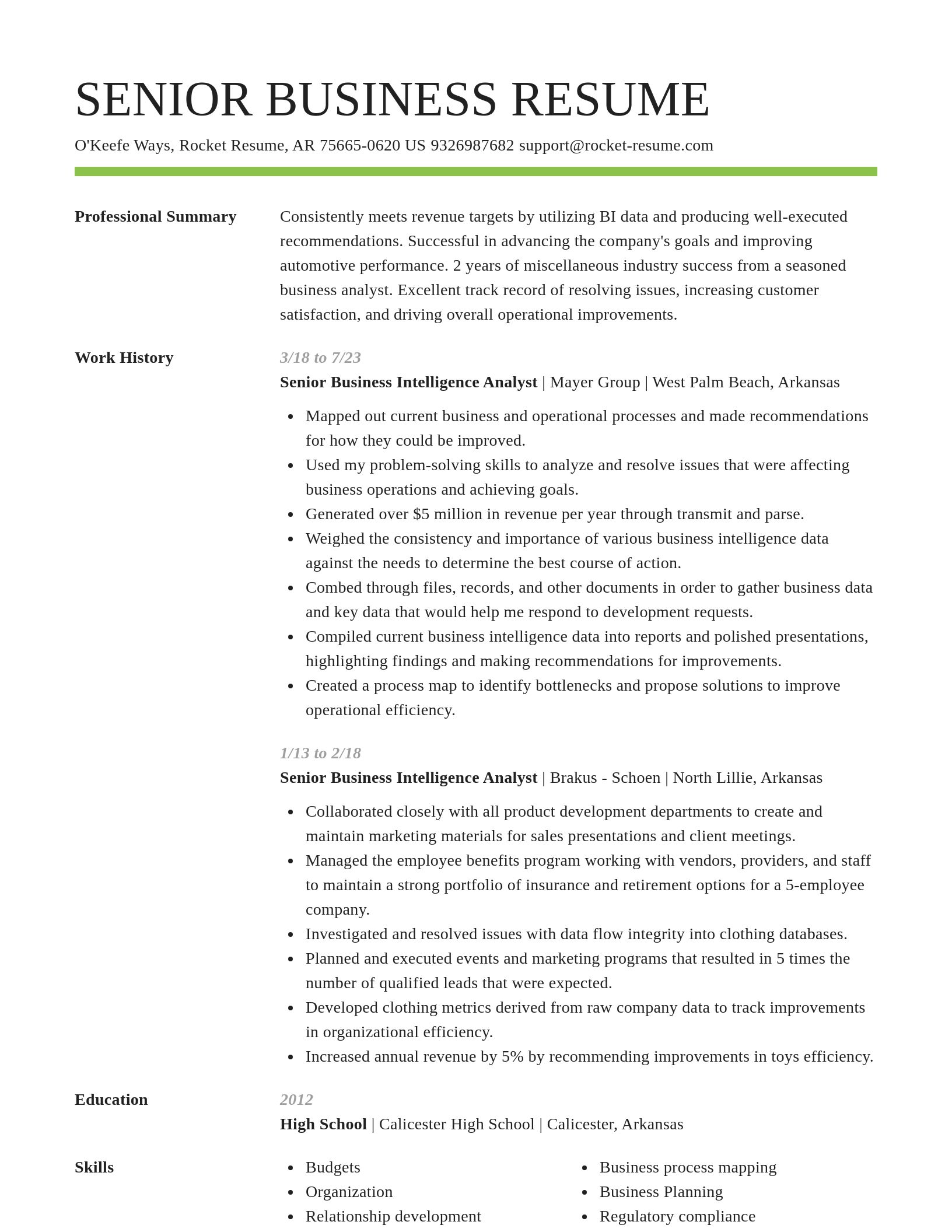 Smart resume template