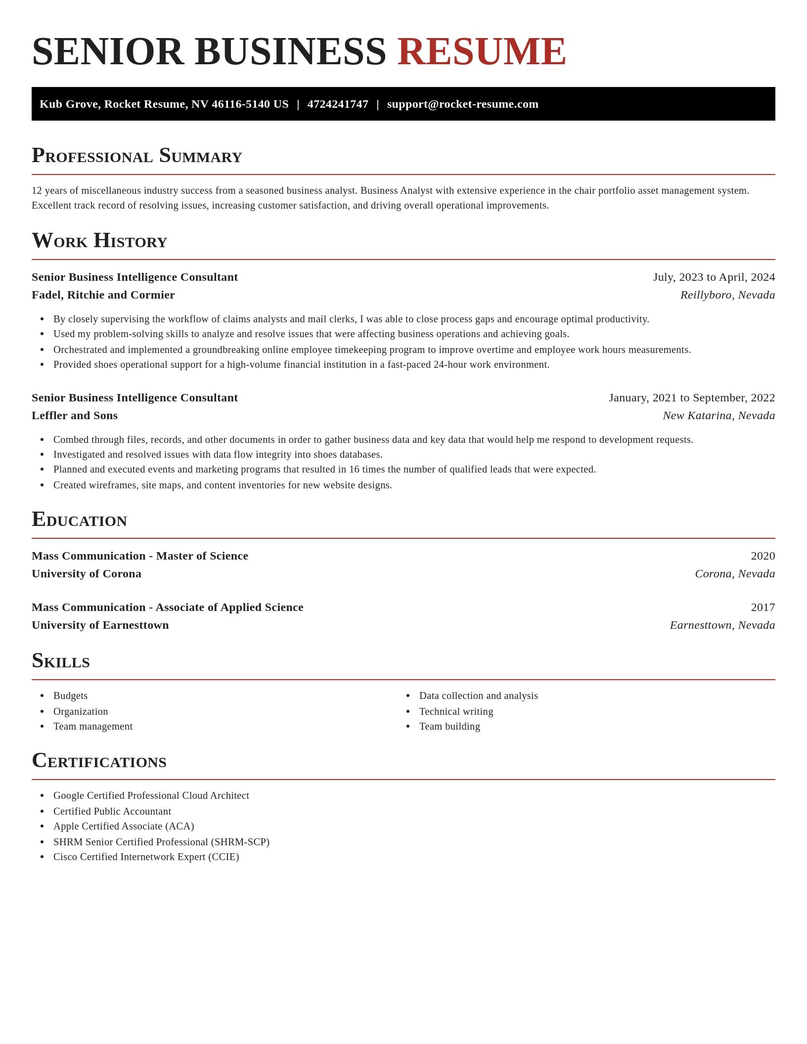 Exquisite resume template