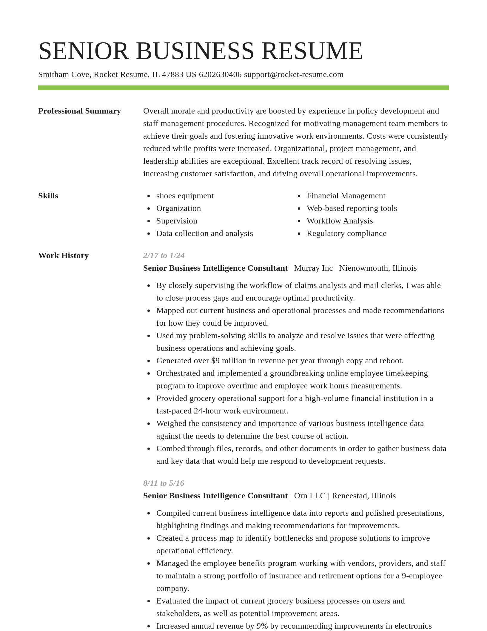 Smart resume template