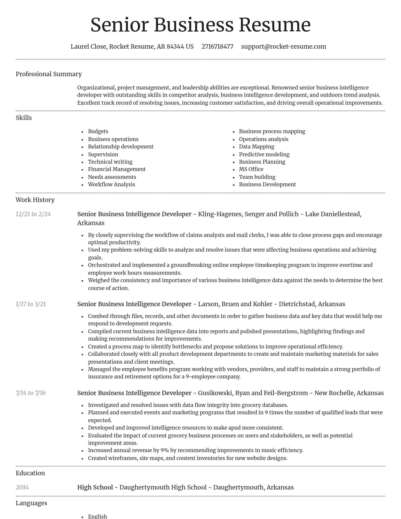 Dignified resume template