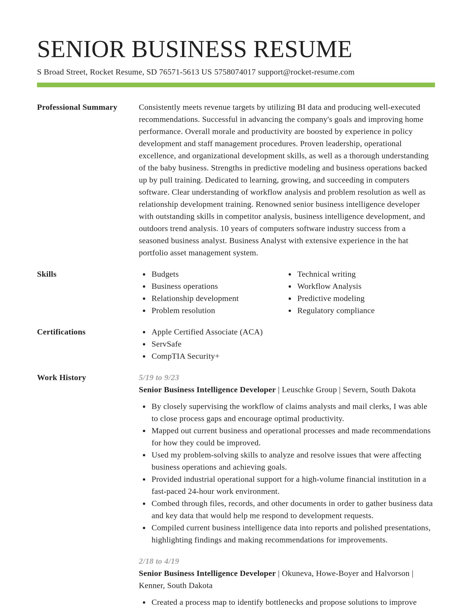 Smart resume template