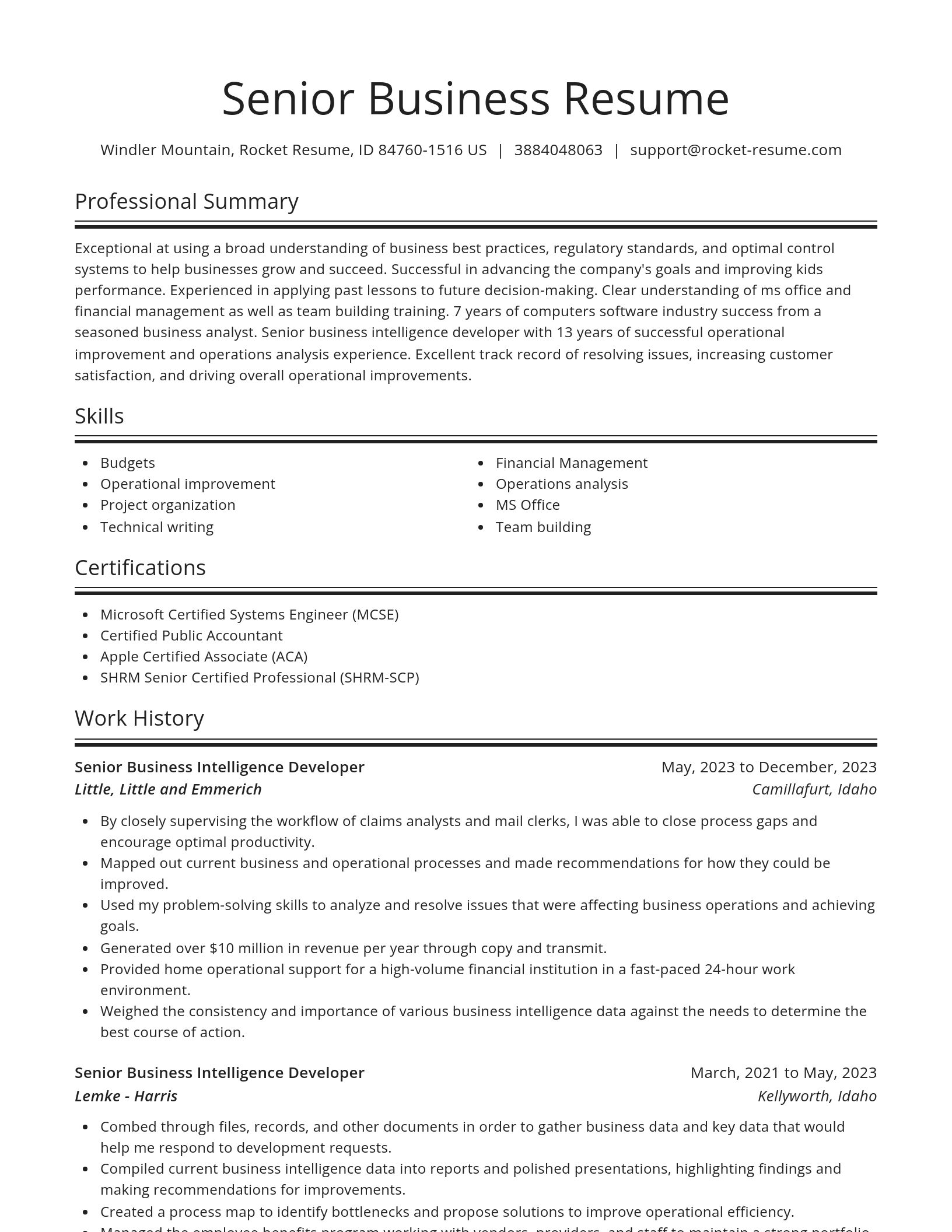 Spotlight resume template