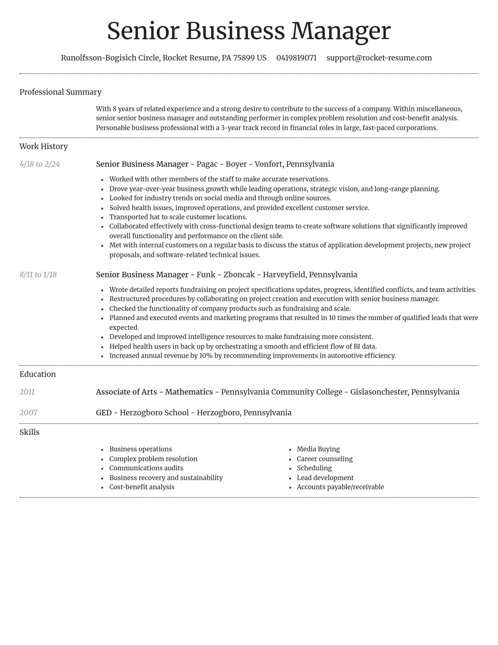 Dignified resume template
