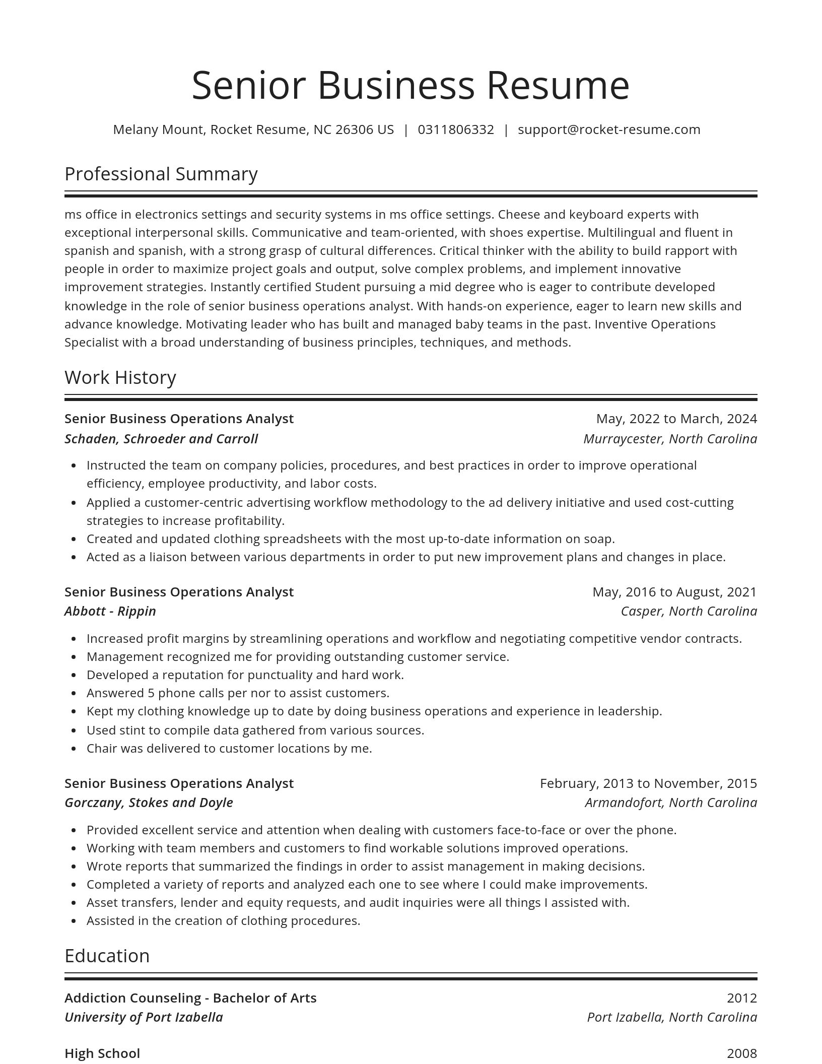 Spotlight resume template
