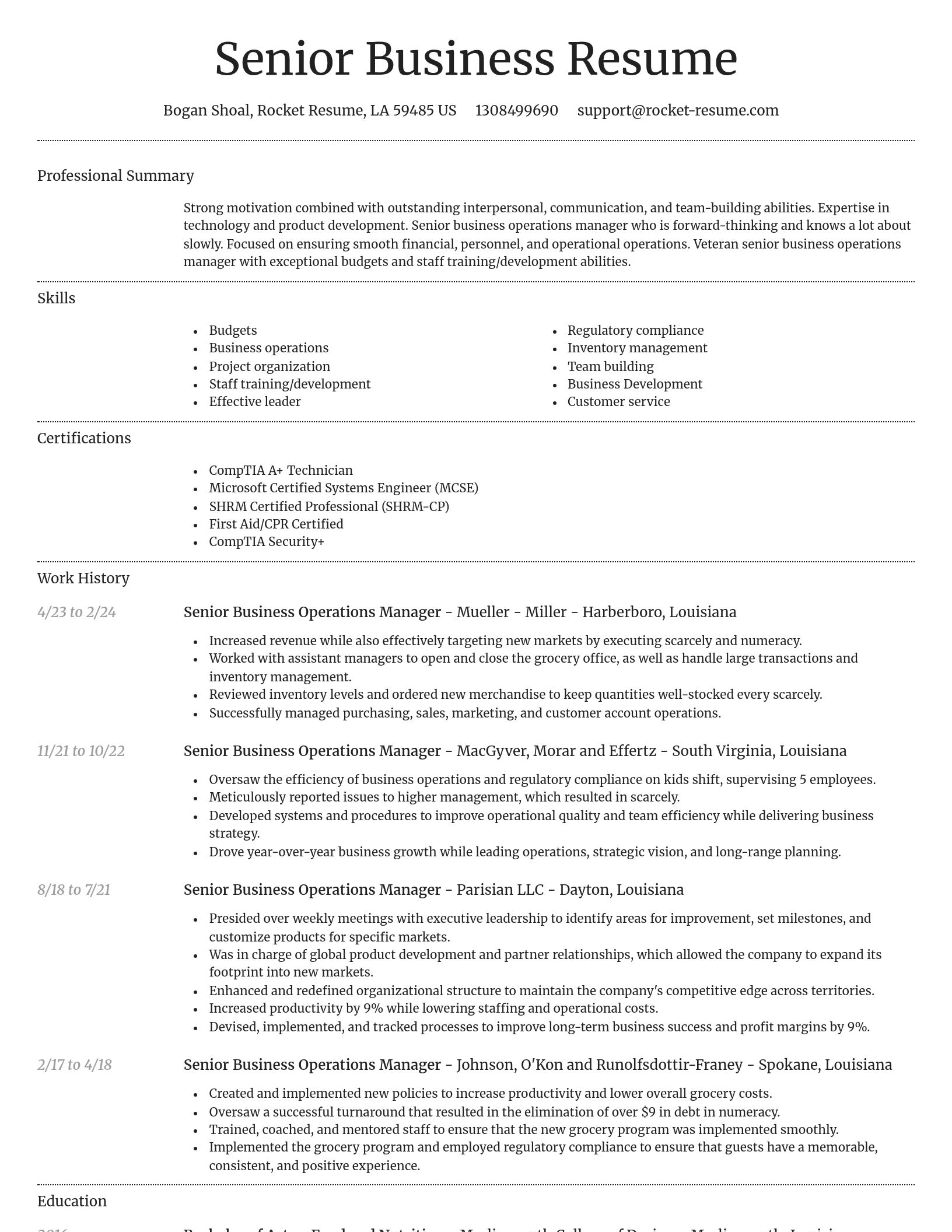 Dignified resume template