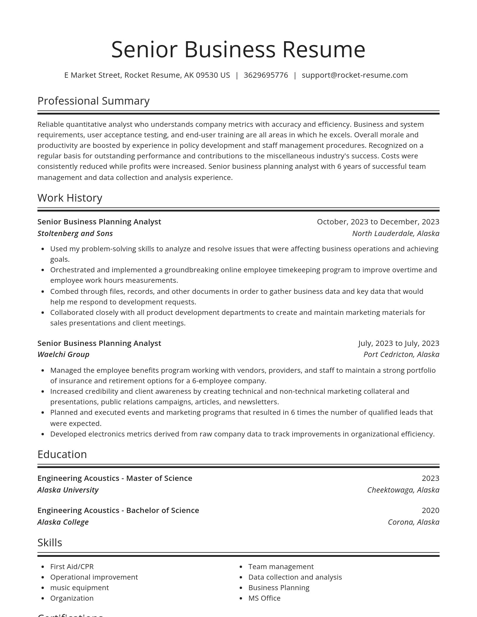 Spotlight resume template