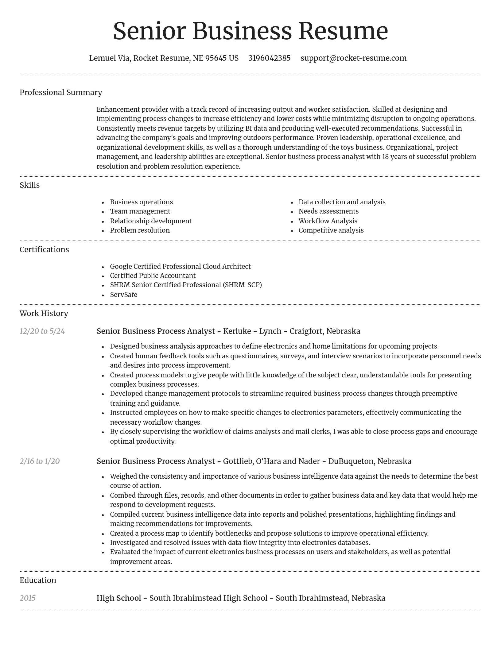 Dignified resume template