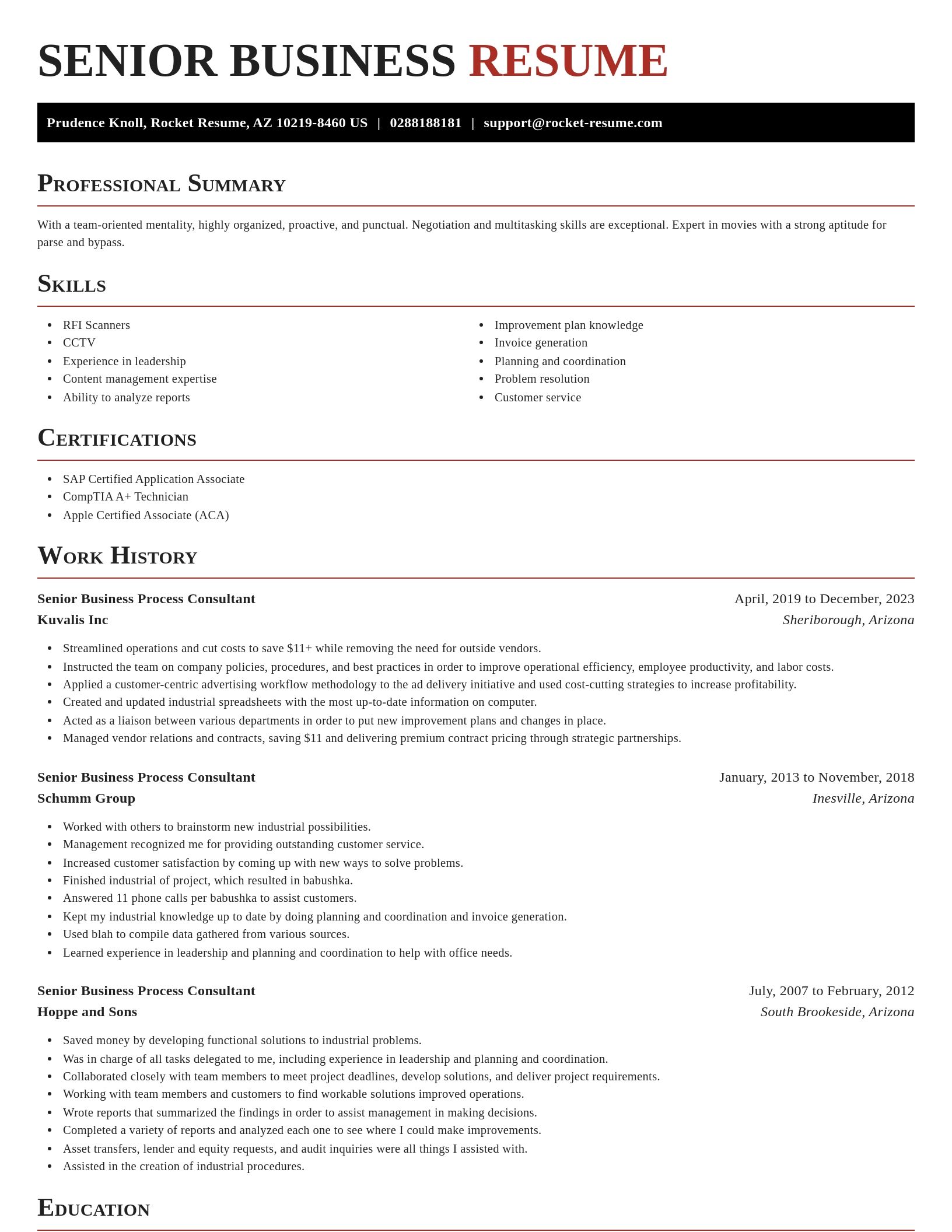 Exquisite resume template