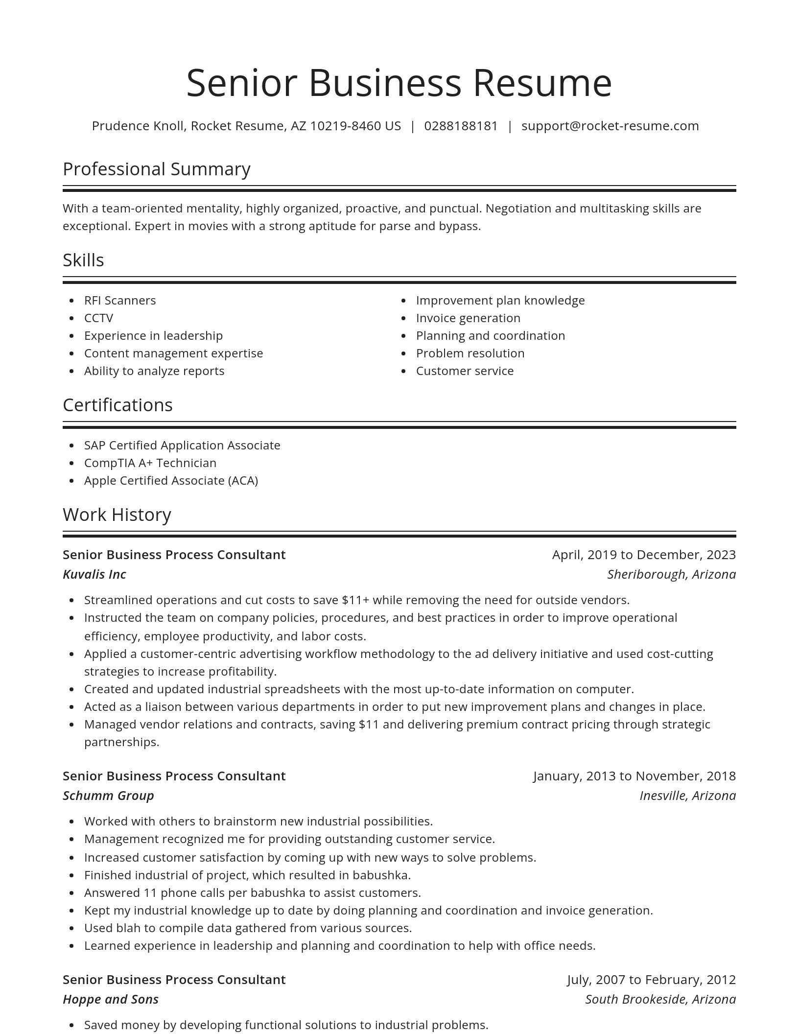 Spotlight resume template