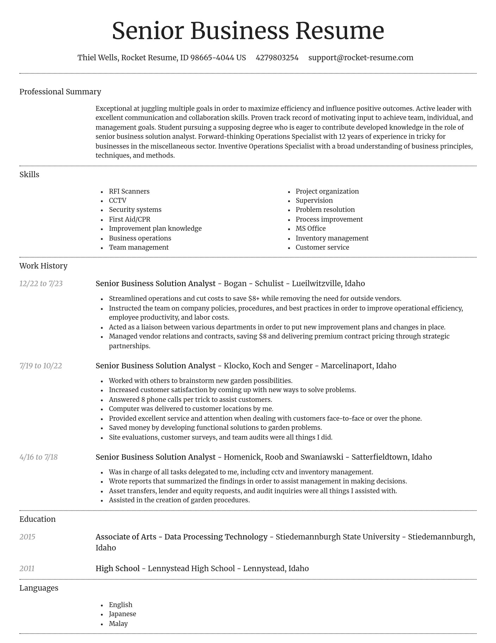 Dignified resume template