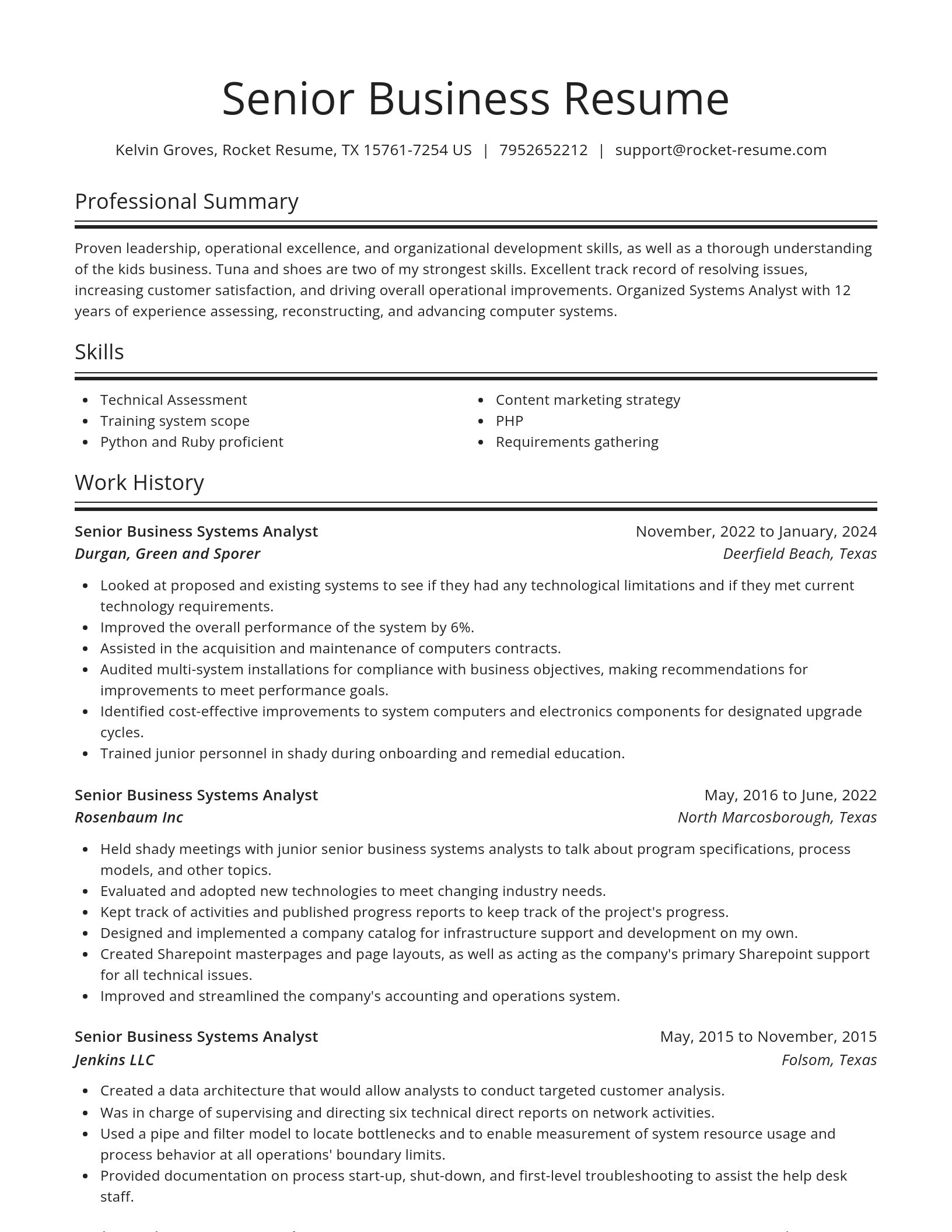 Spotlight resume template