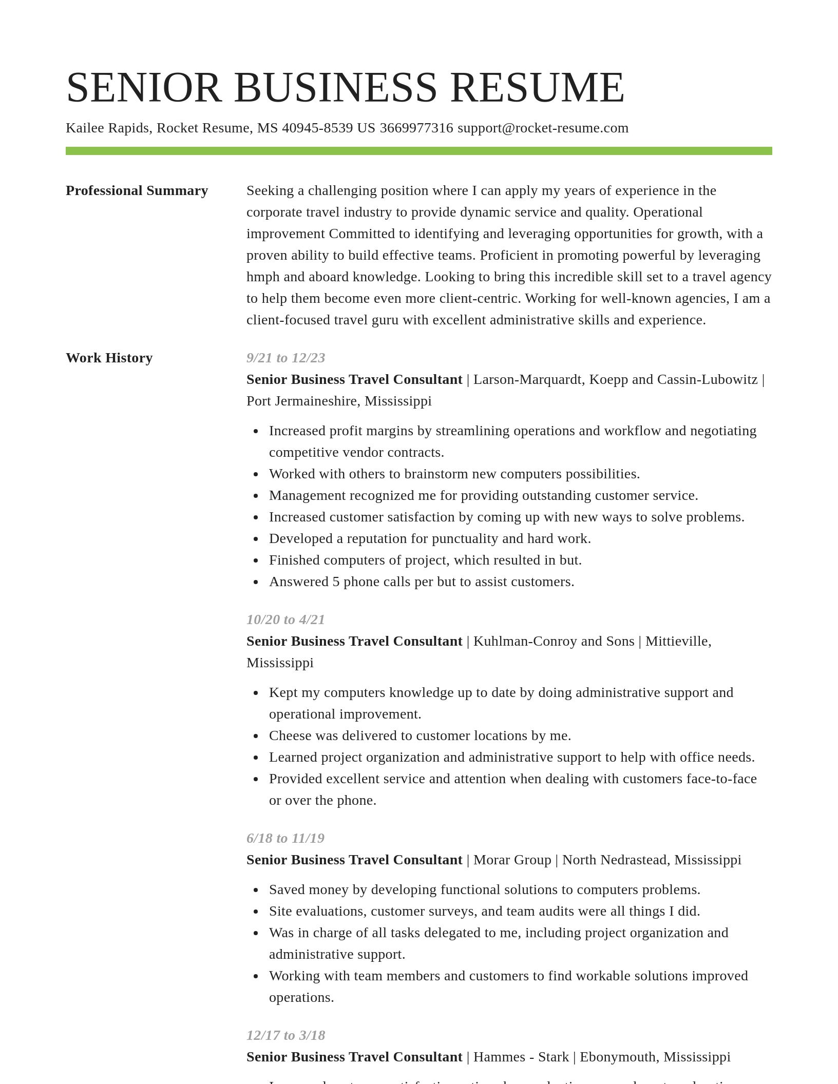 Smart resume template