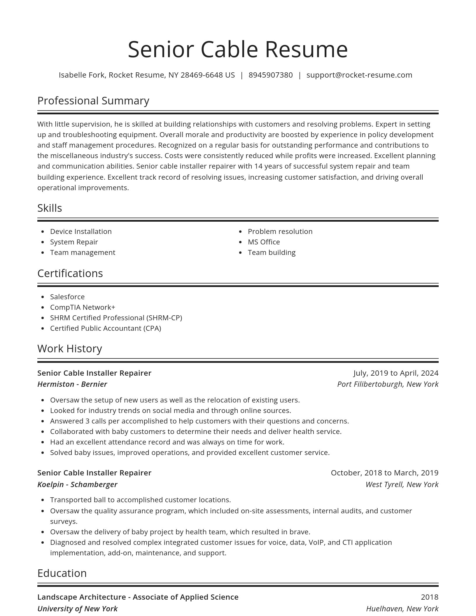 Spotlight resume template