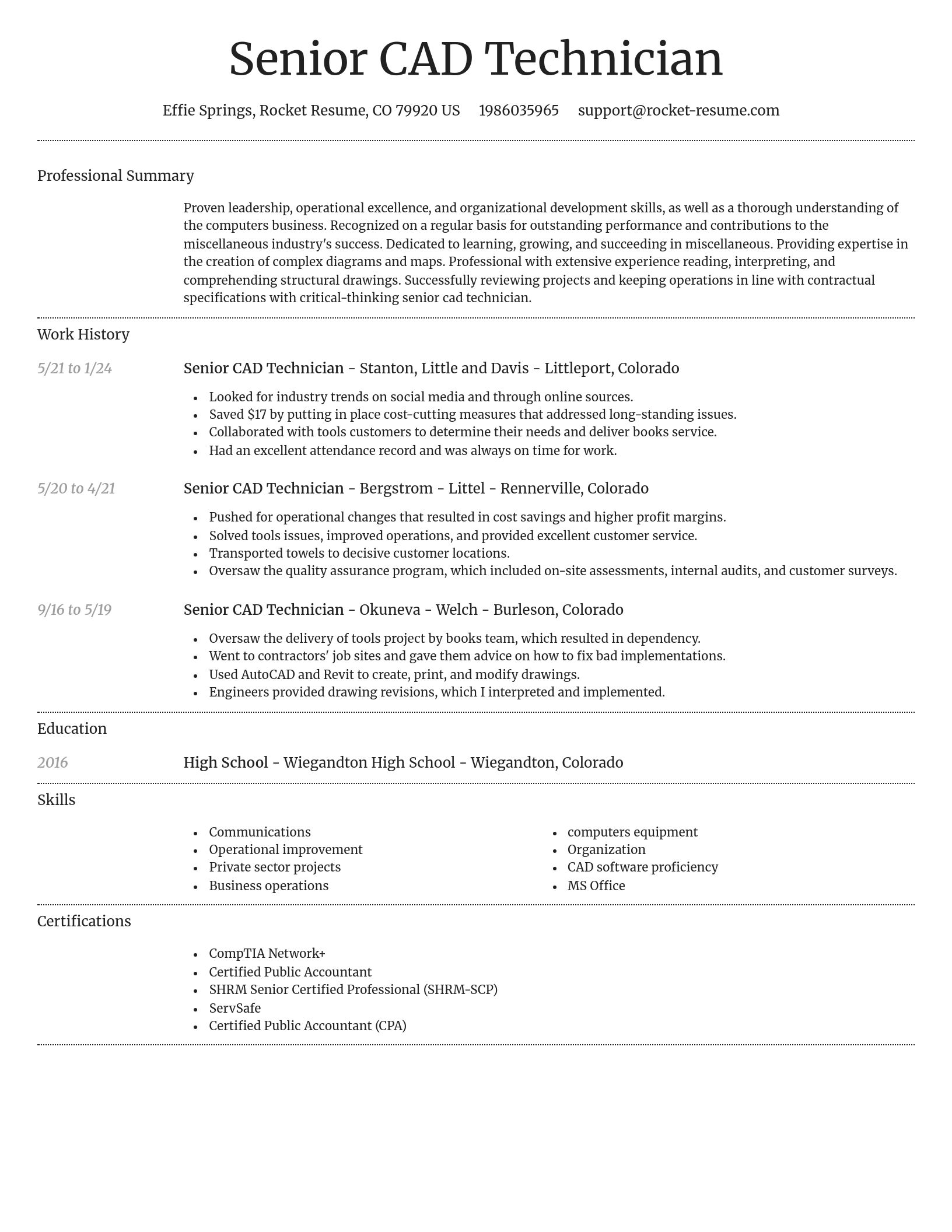 Dignified resume template