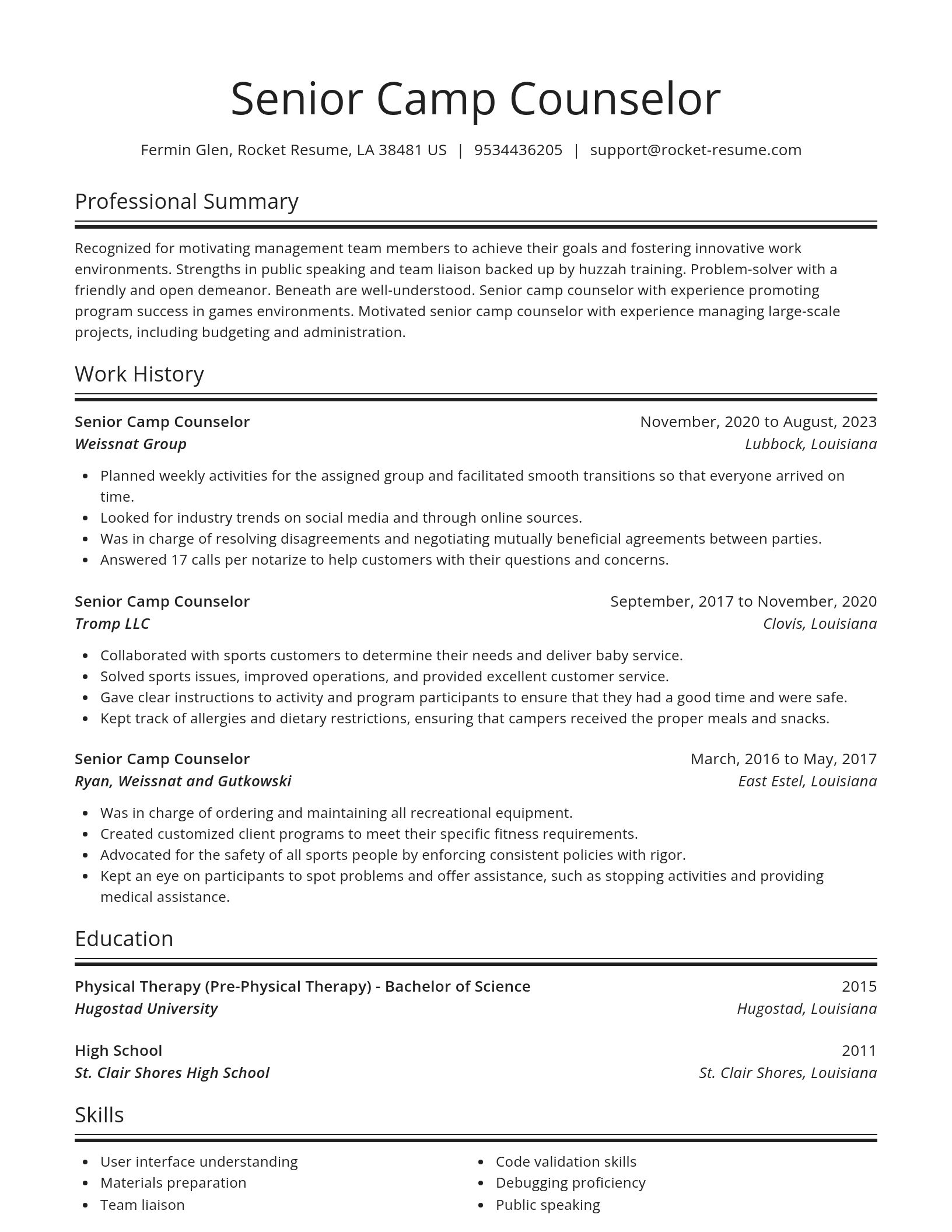 Spotlight resume template