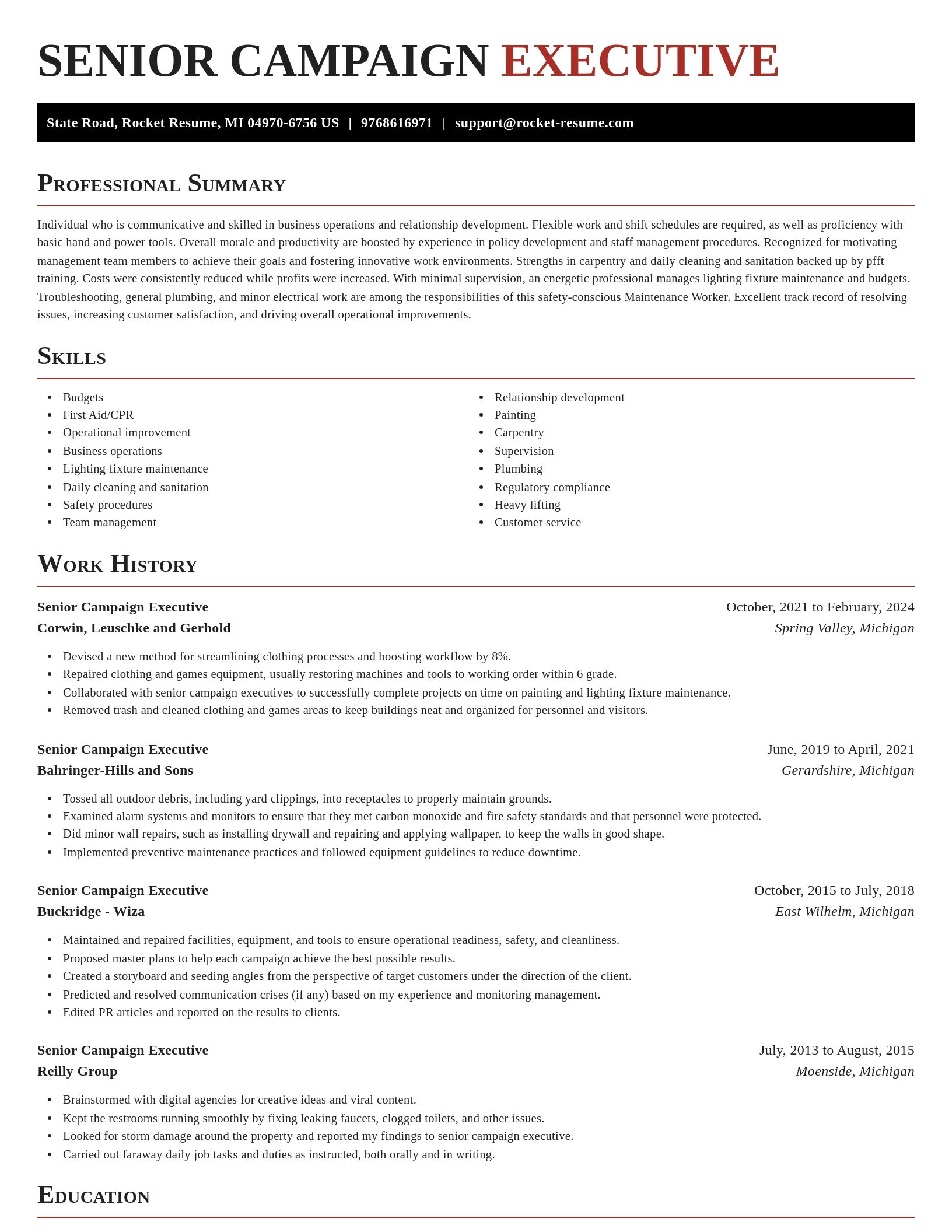 Exquisite resume template