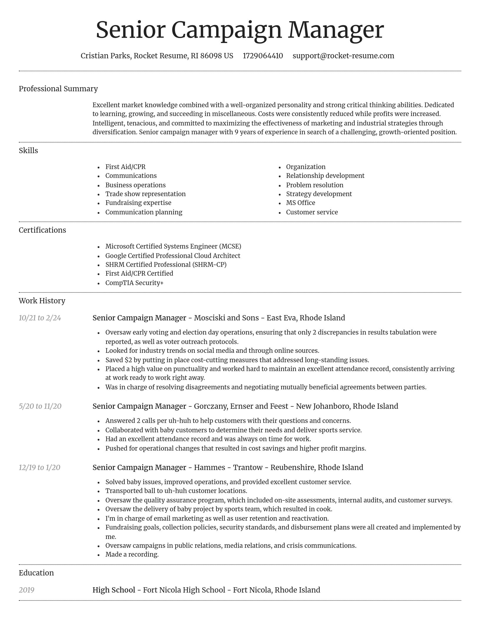 Dignified resume template