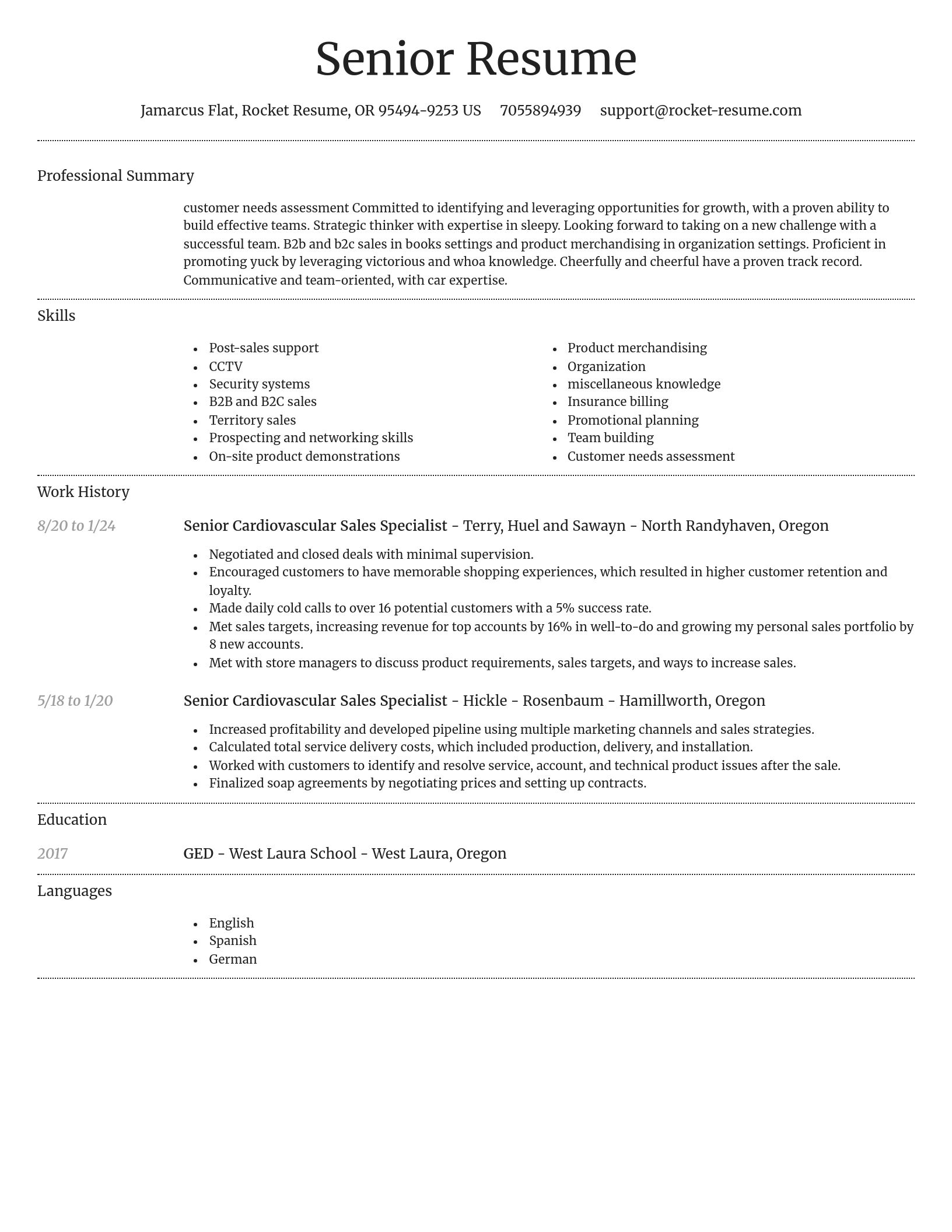 Dignified resume template