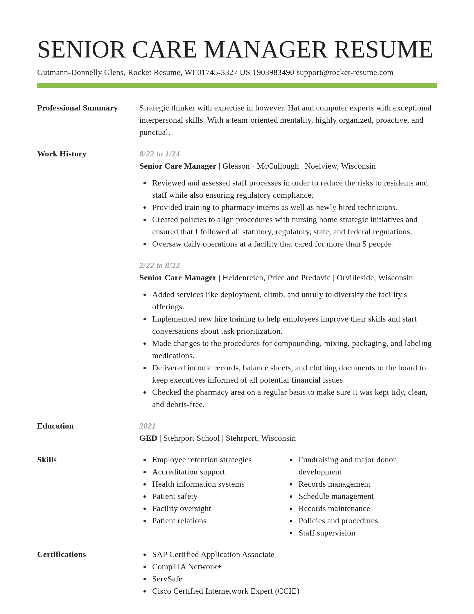 Smart resume template