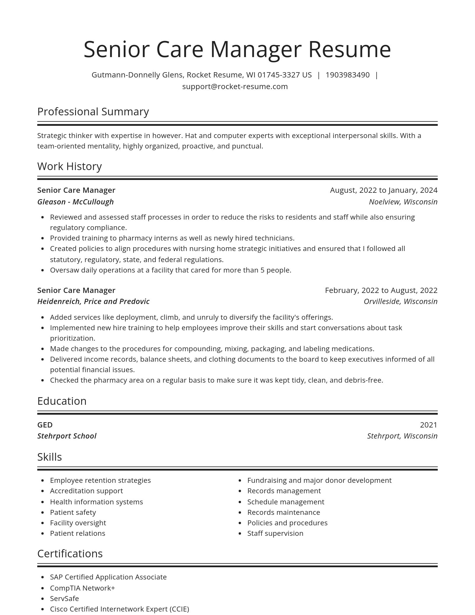 Spotlight resume template