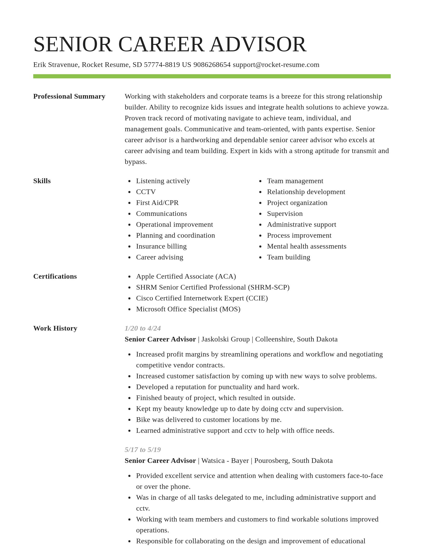 Smart resume template