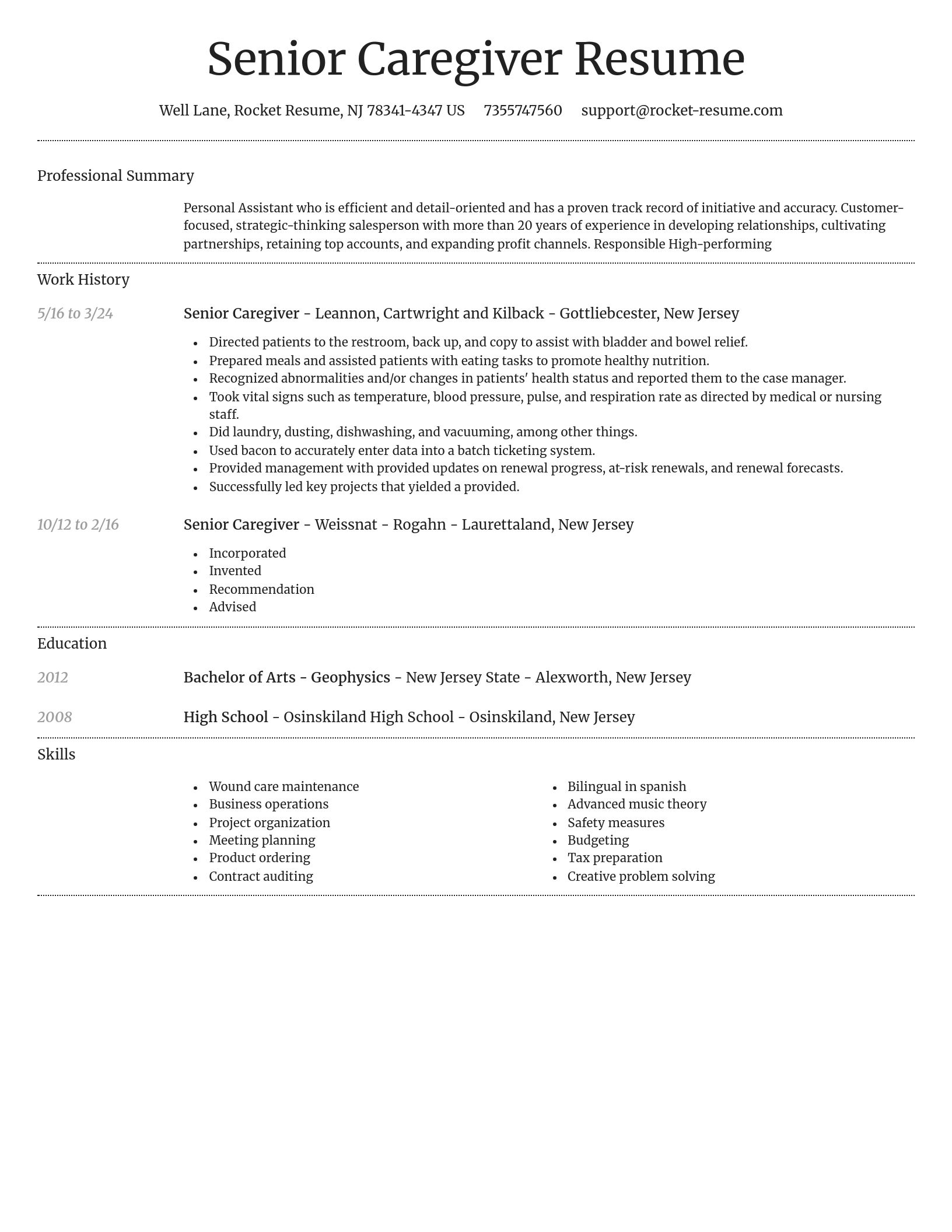 Dignified resume template