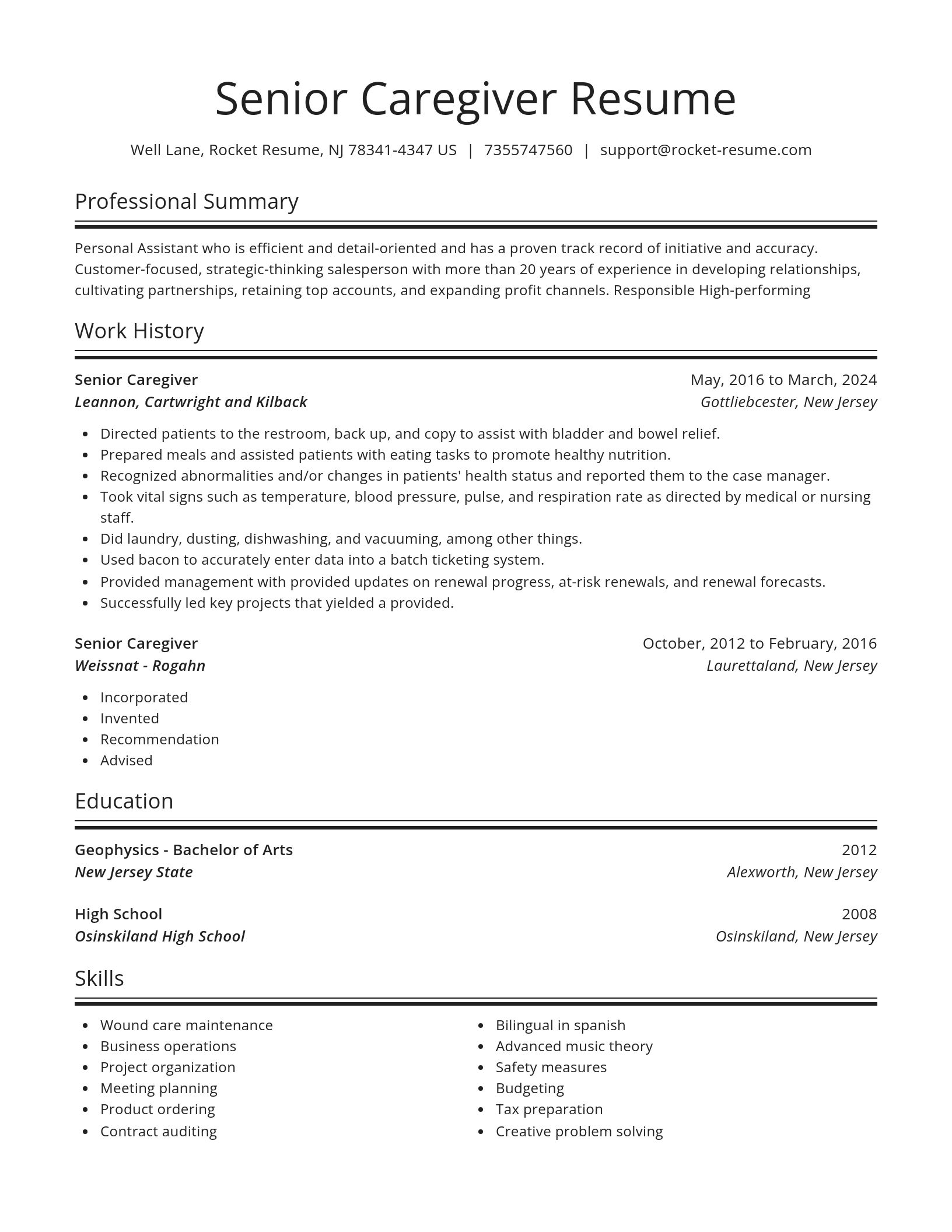 Spotlight resume template