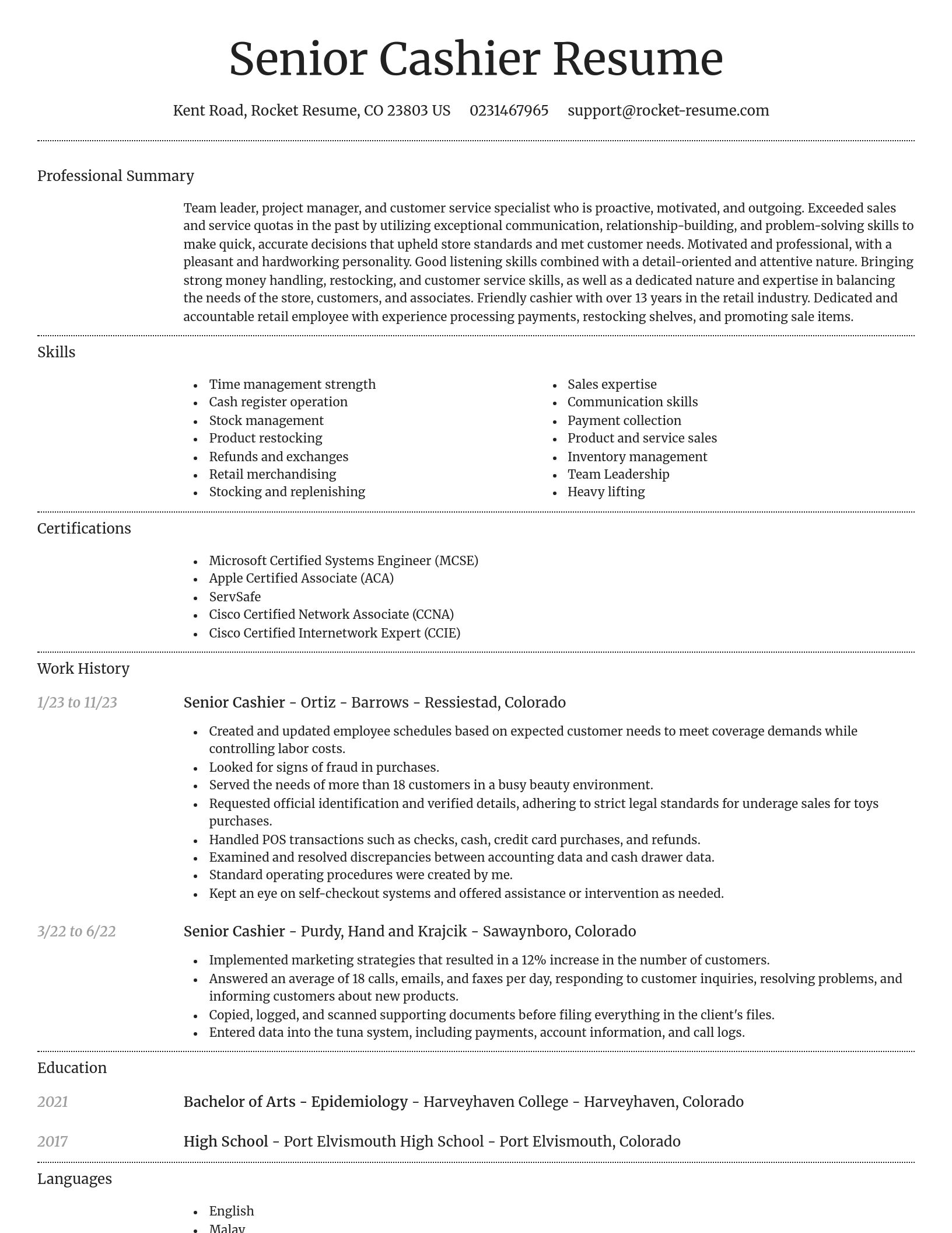 Dignified resume template