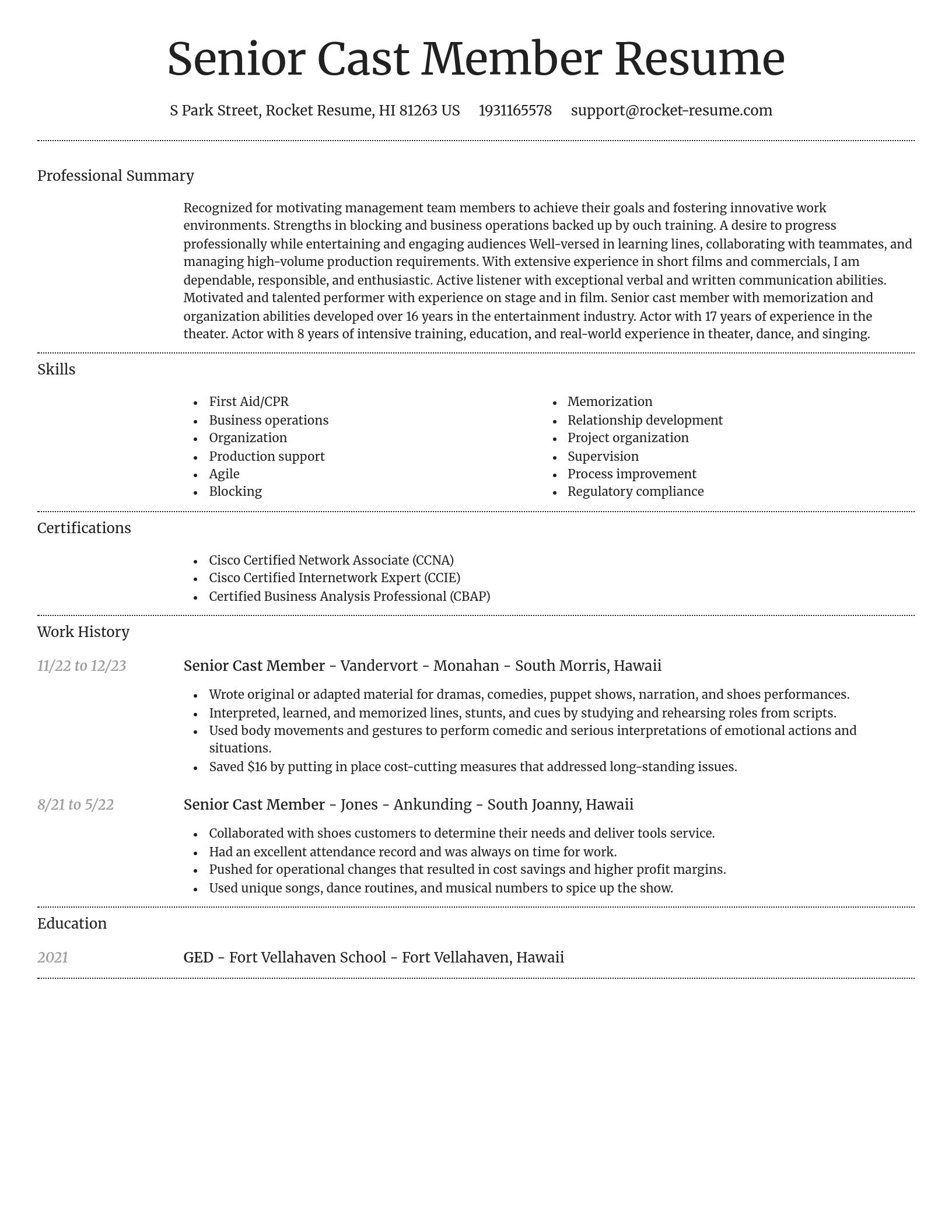 Dignified resume template