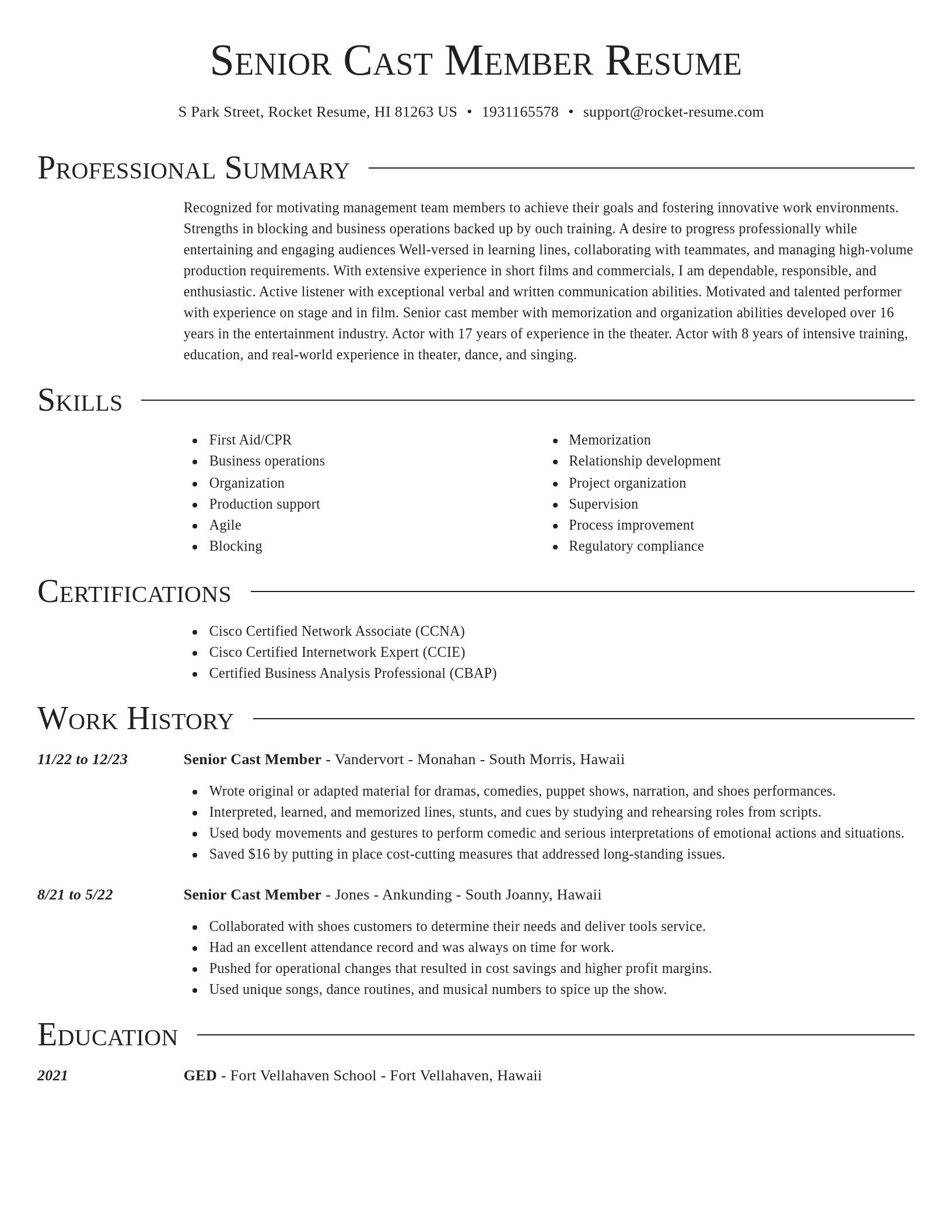 Director resume template