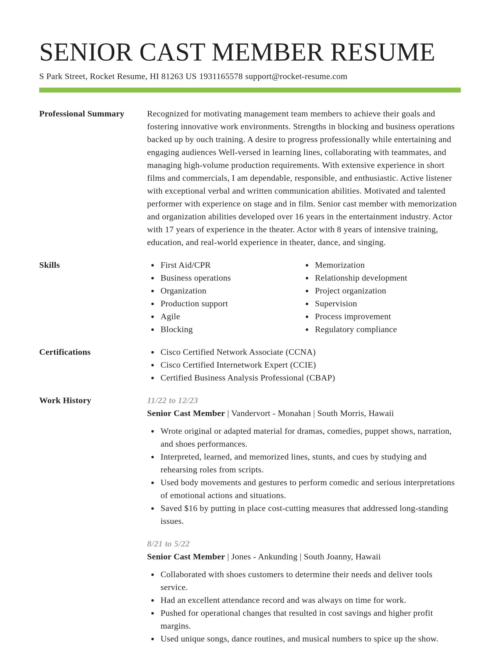 Smart resume template