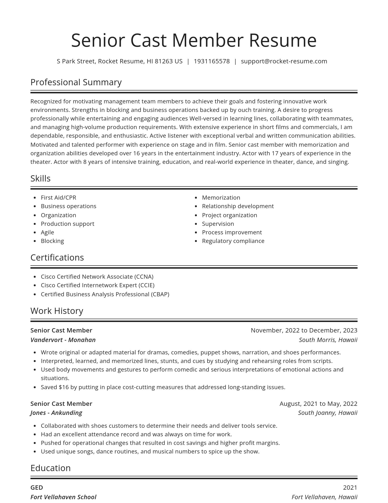 Spotlight resume template