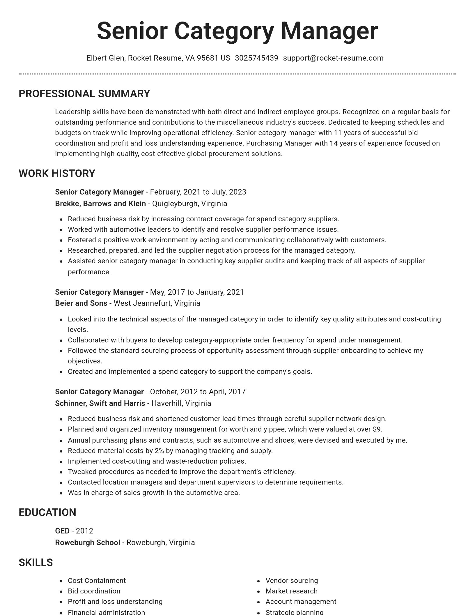 Brilliant resume template
