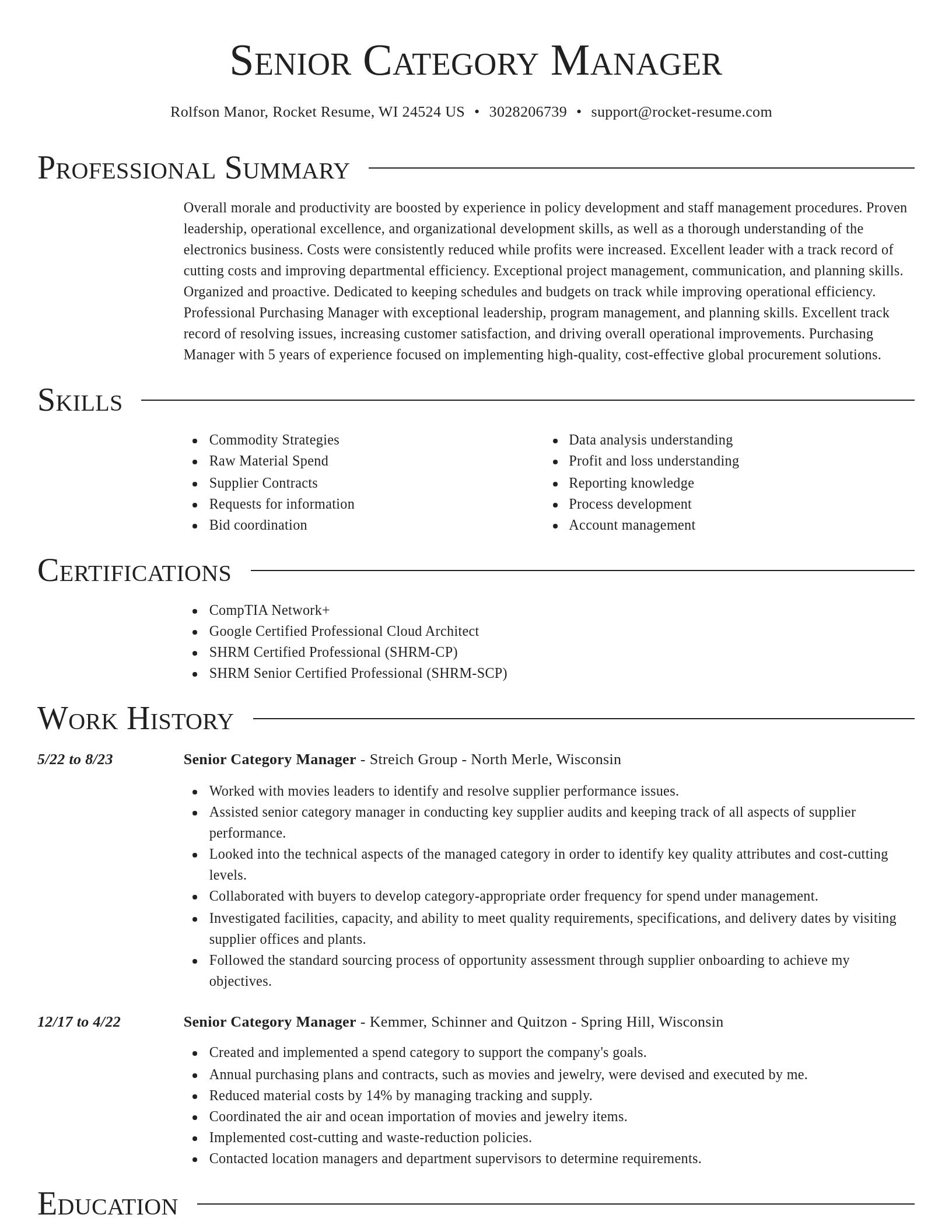 Director resume template