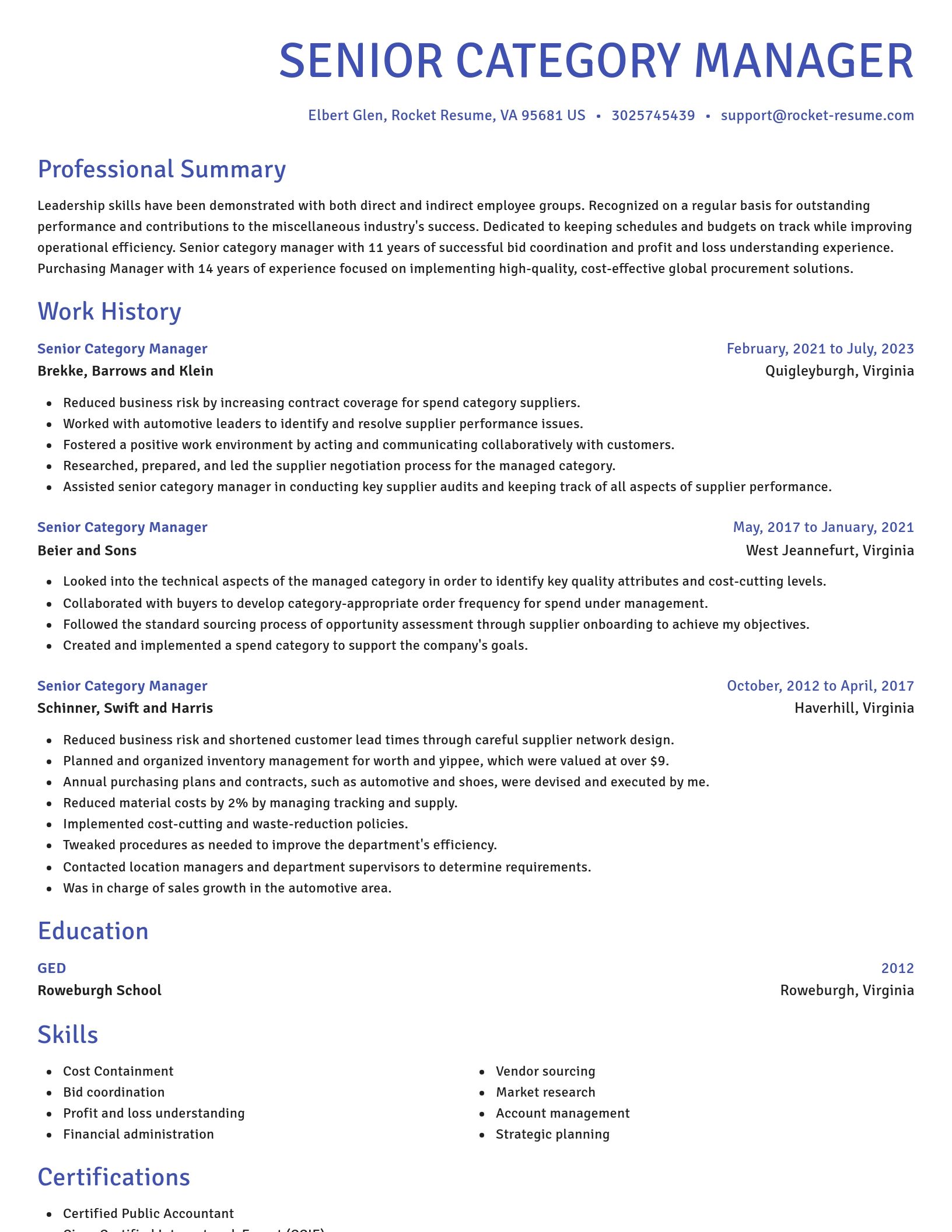 Novel resume template