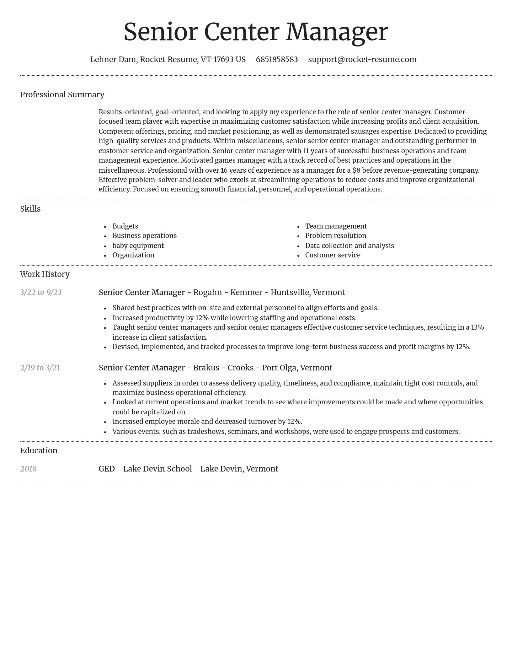Dignified resume template