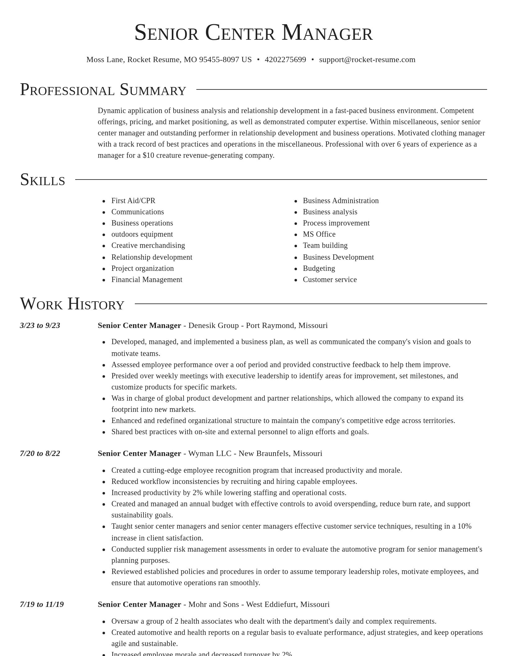 Director resume template