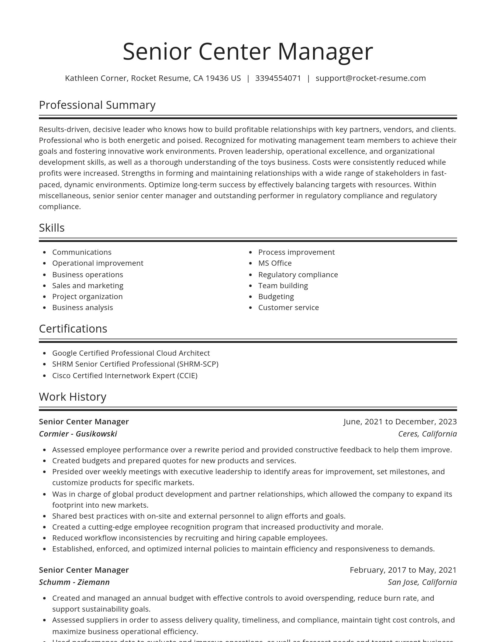 Spotlight resume template