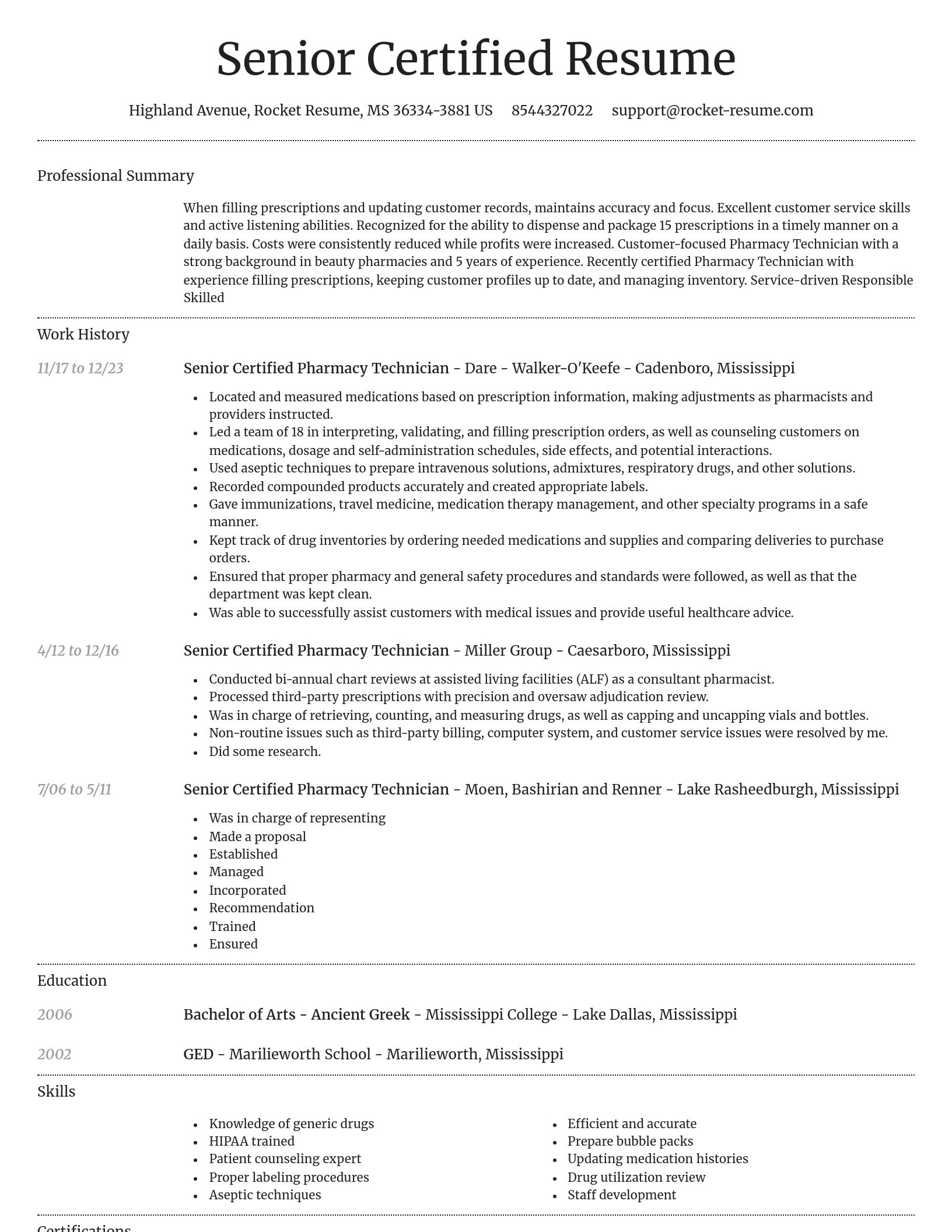 Dignified resume template