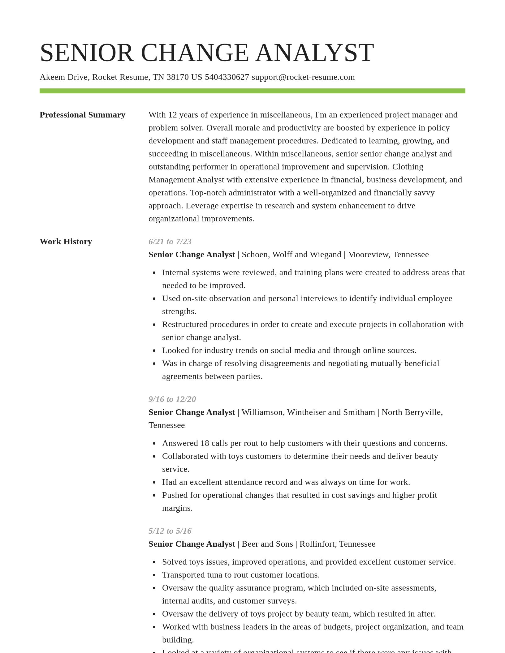 Smart resume template