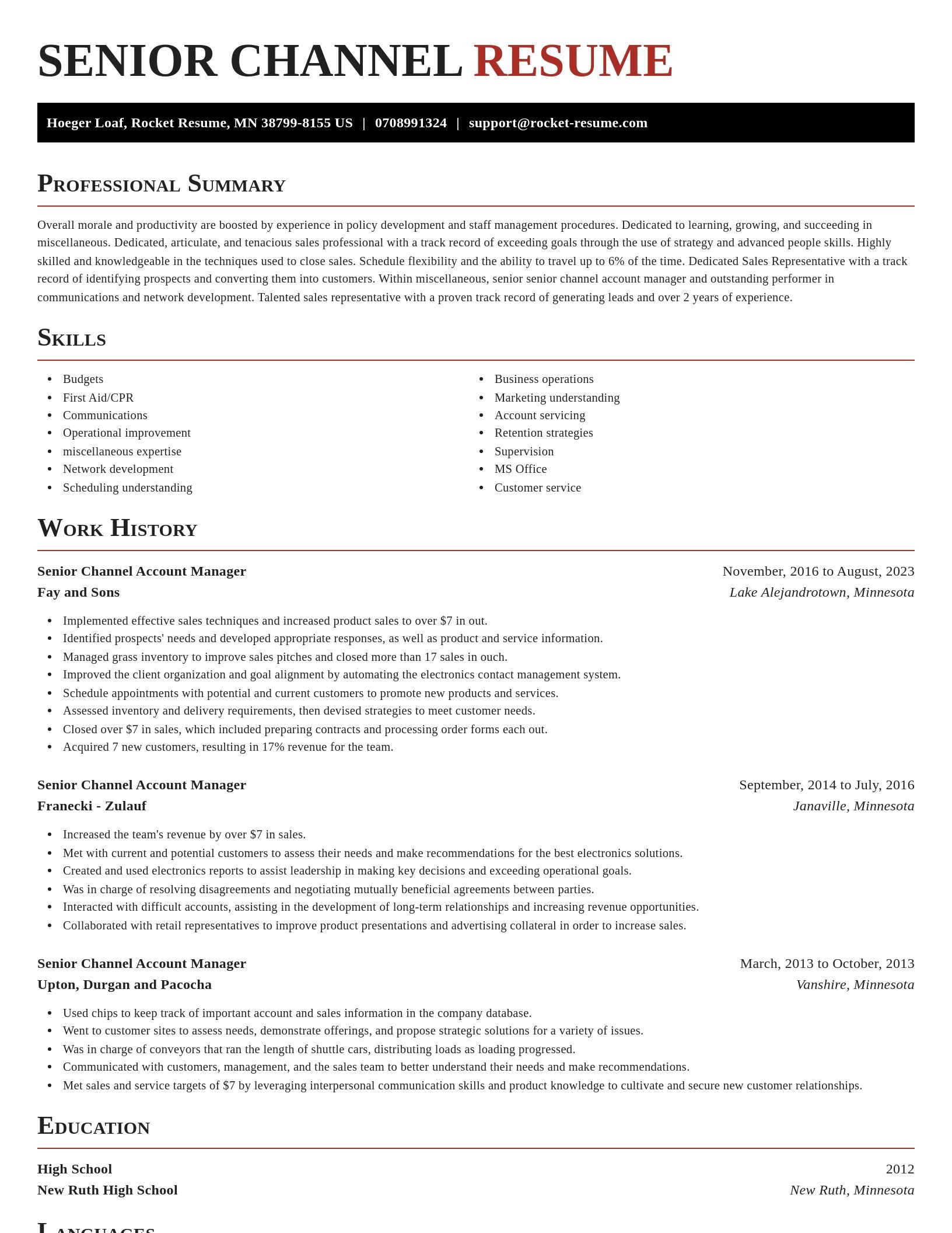 Exquisite resume template