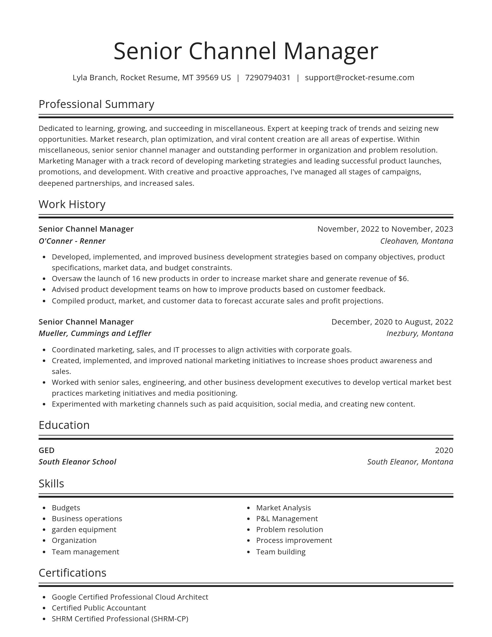 Spotlight resume template